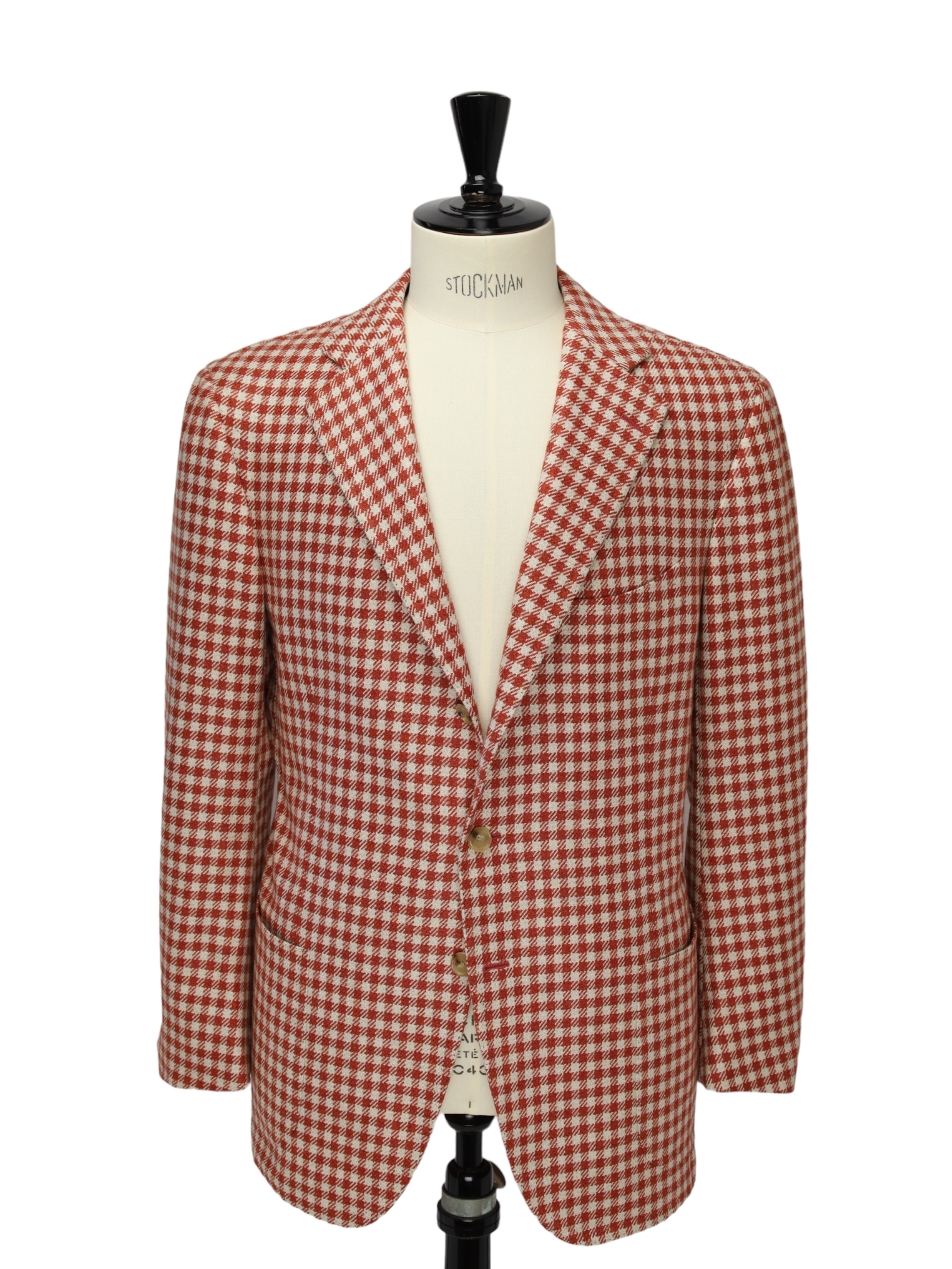 Cesare Attolini Red Gingham Check Cashmere Jacket
