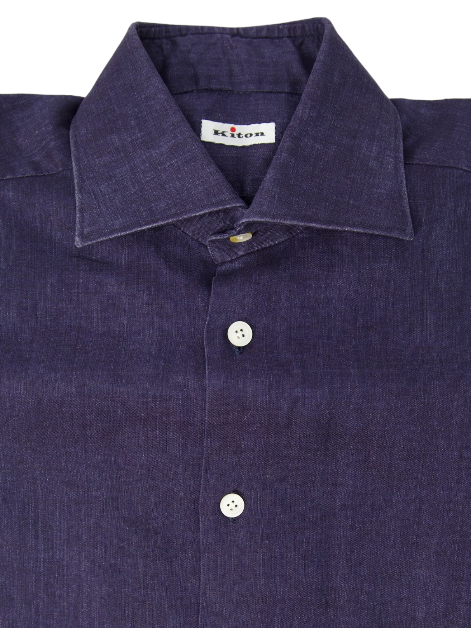 Kiton Dark Blue Melange Linen Shirt