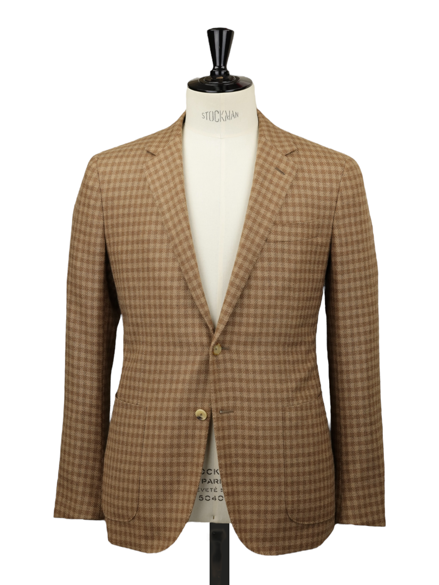 Caruso Light Brown “GobiGold” Camel Hair & Wool Gingham Jacket