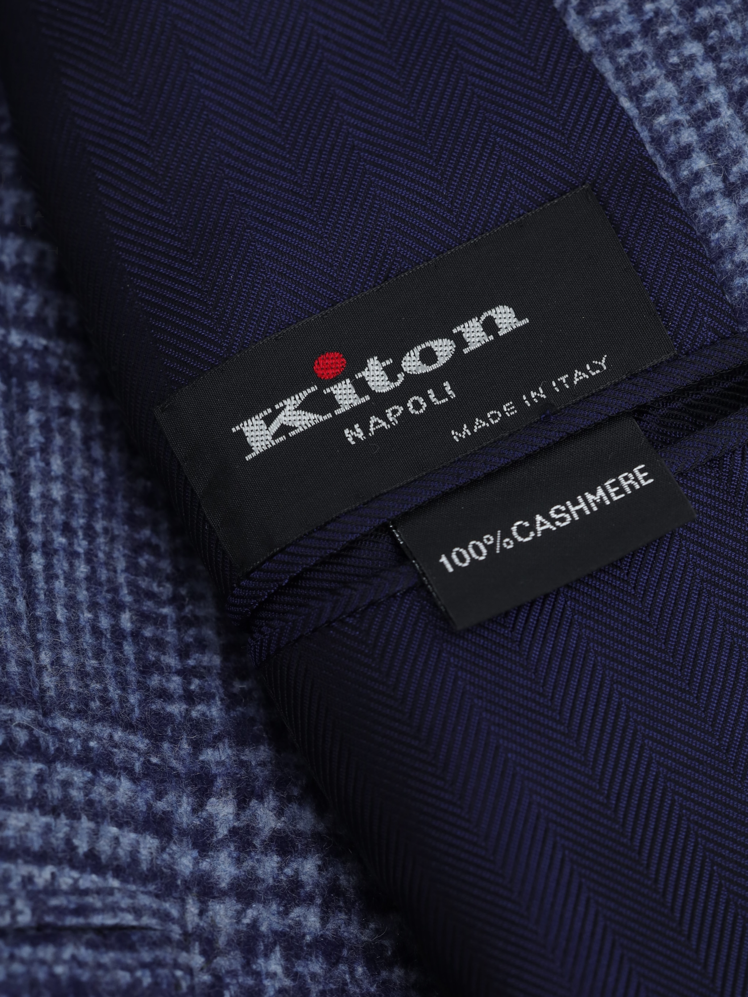 Kiton Bluette Pure Plushy-Cashmere Prince of Wales Winter Jacket