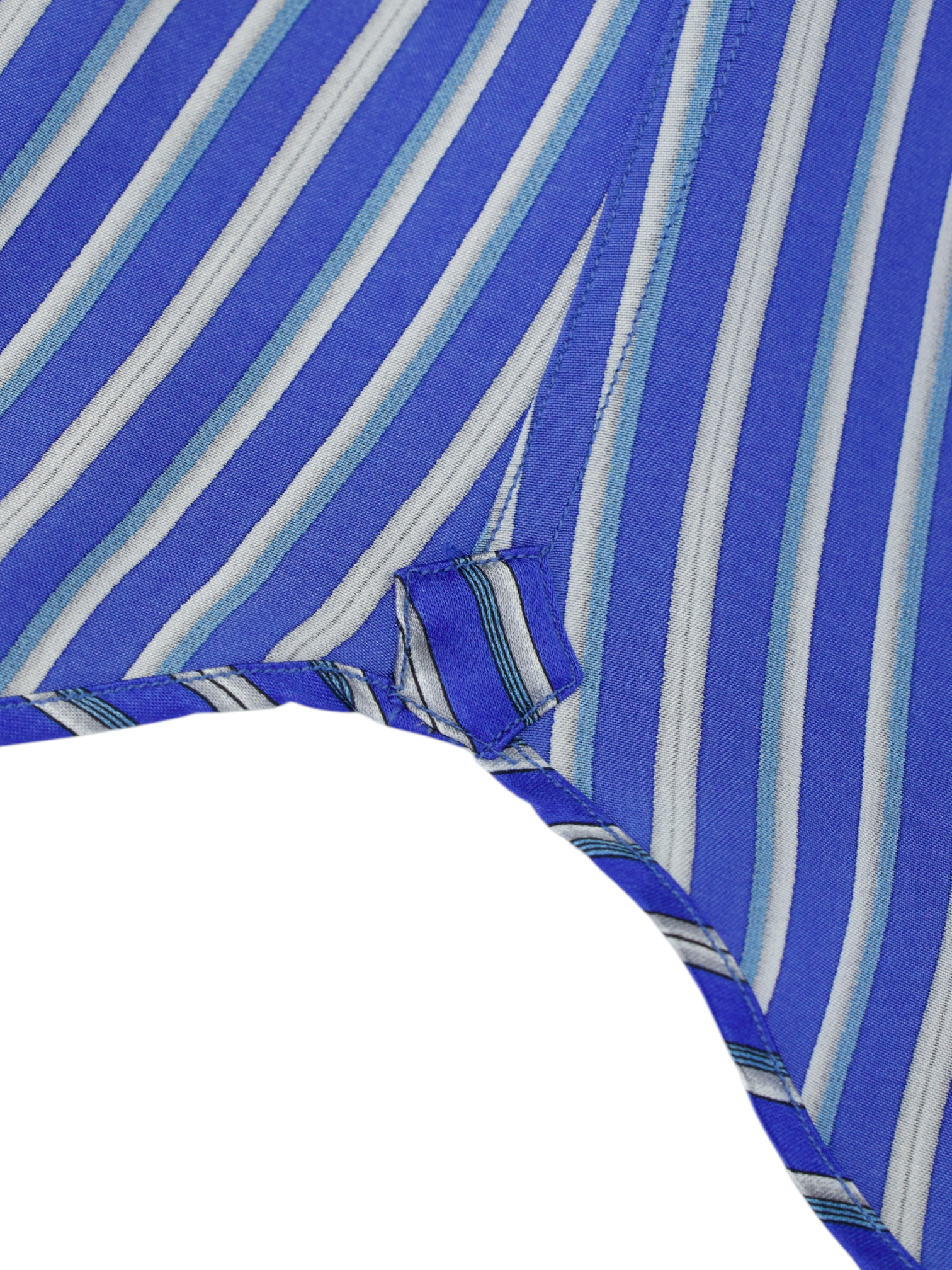 Fray Azure Blue Pure Silk Striped Summer Shirt