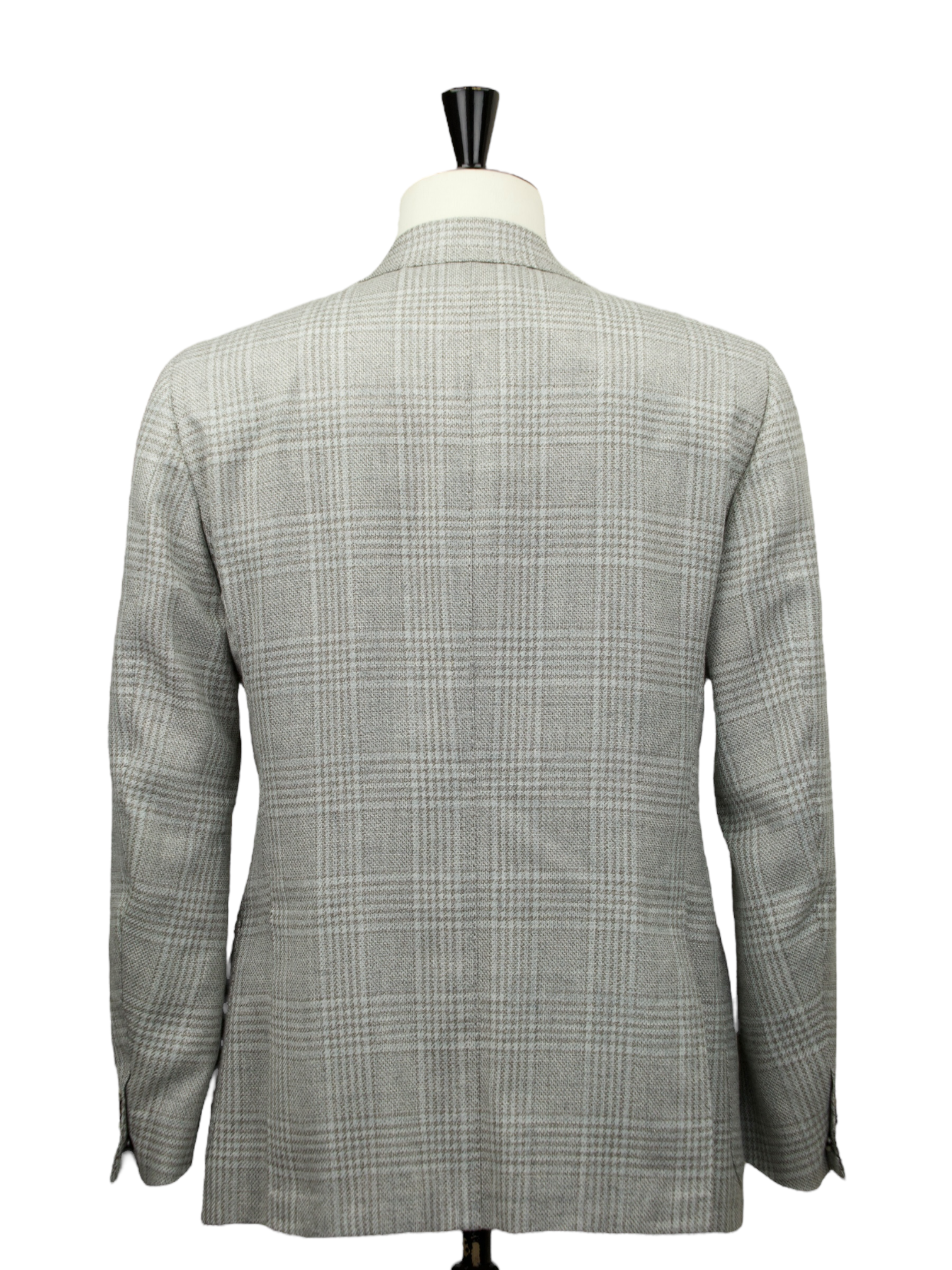 Cesare Attolini Taupe Wool, Silk & Linen Prince of Wales Jacket