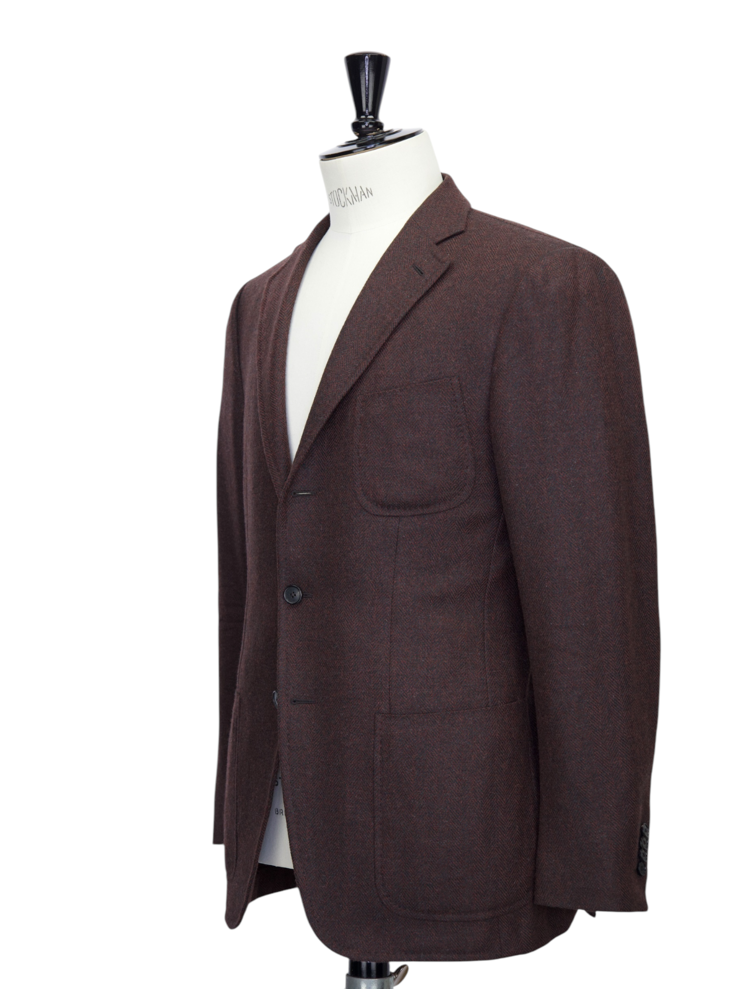 Ermenegildo Zegna Dark Brown Pure Cashmere Herringbone Jacket