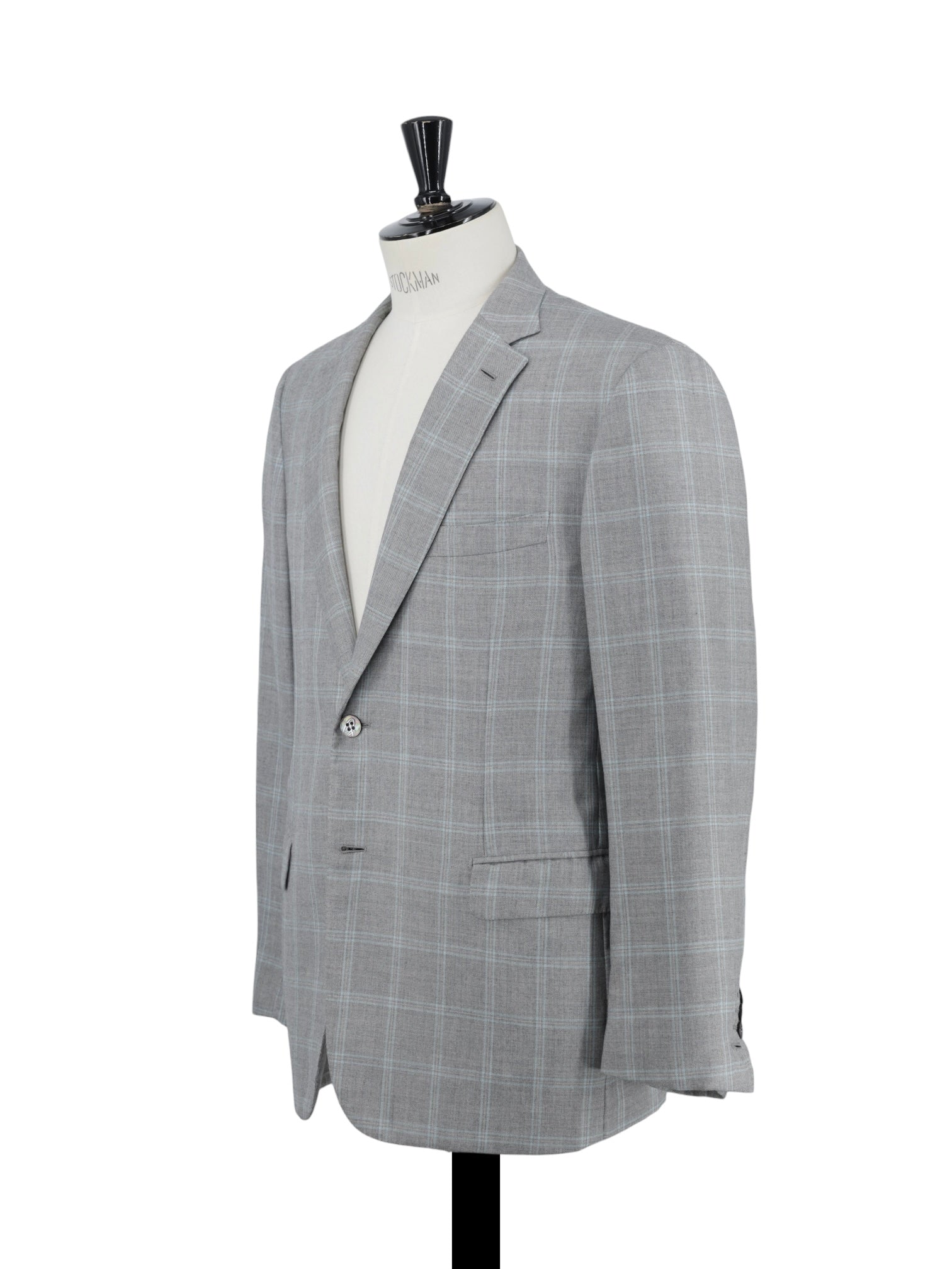 Brioni Grey & Mint Green Cashmere & Silk Windowpane Brunico Jacket