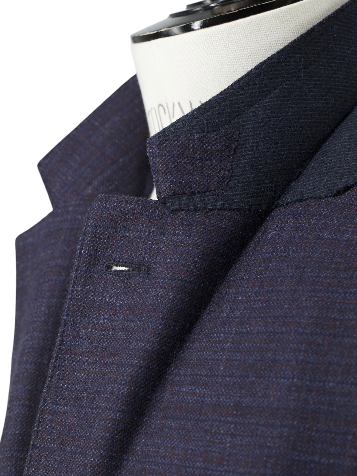 Ermenegildo Zegna Navy & Burgundy Wool-Silk Blend Milano Easy Jacket