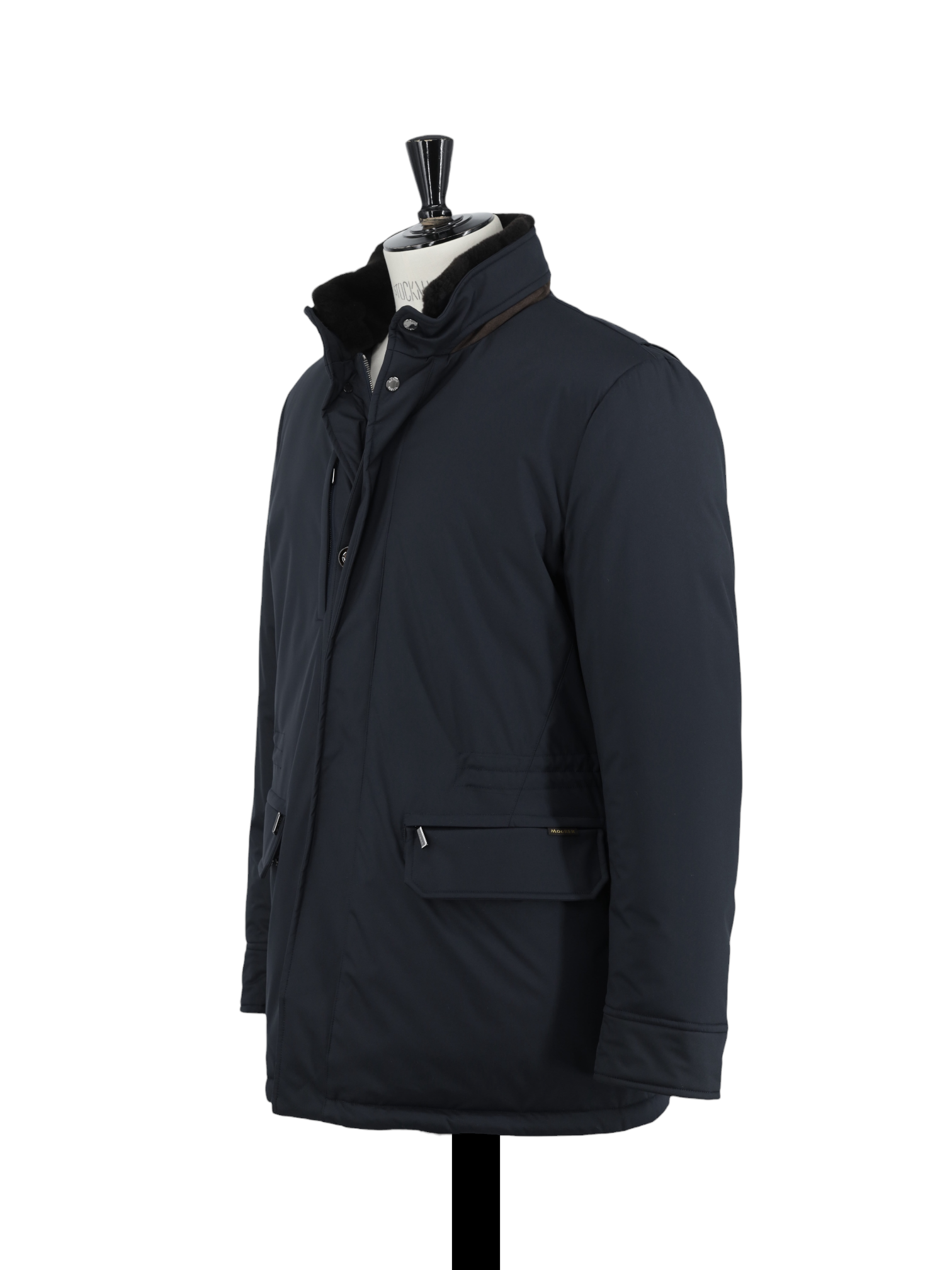 MooRER Navy Aqua-Proof Bernier Field-Jacket