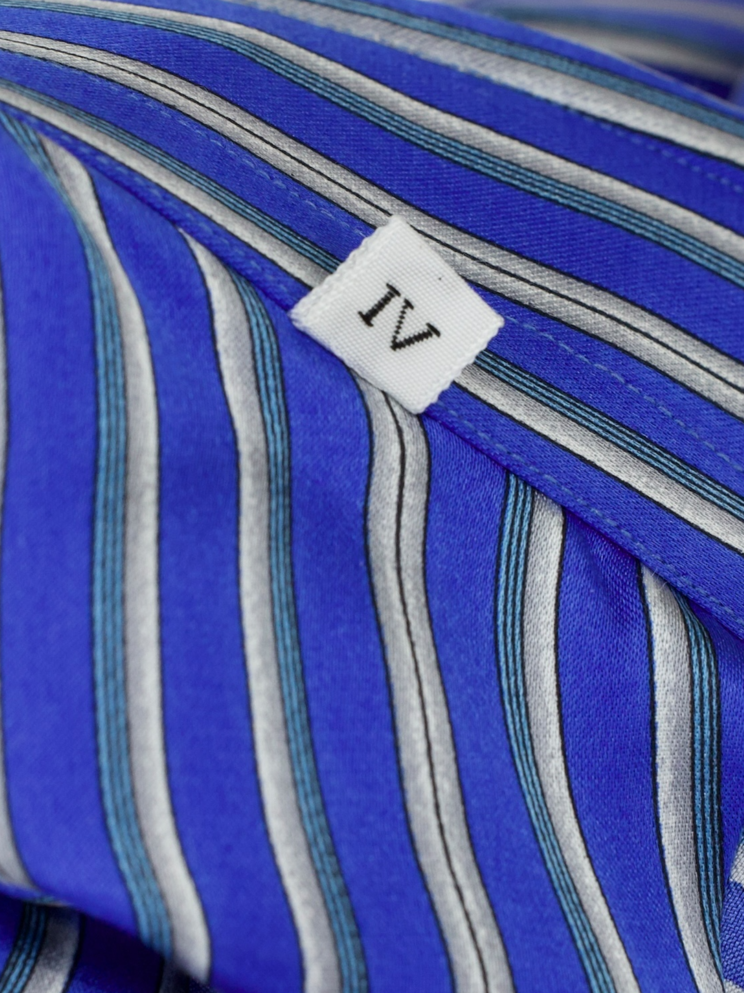 Fray Azure Blue Pure Silk Striped Summer Shirt