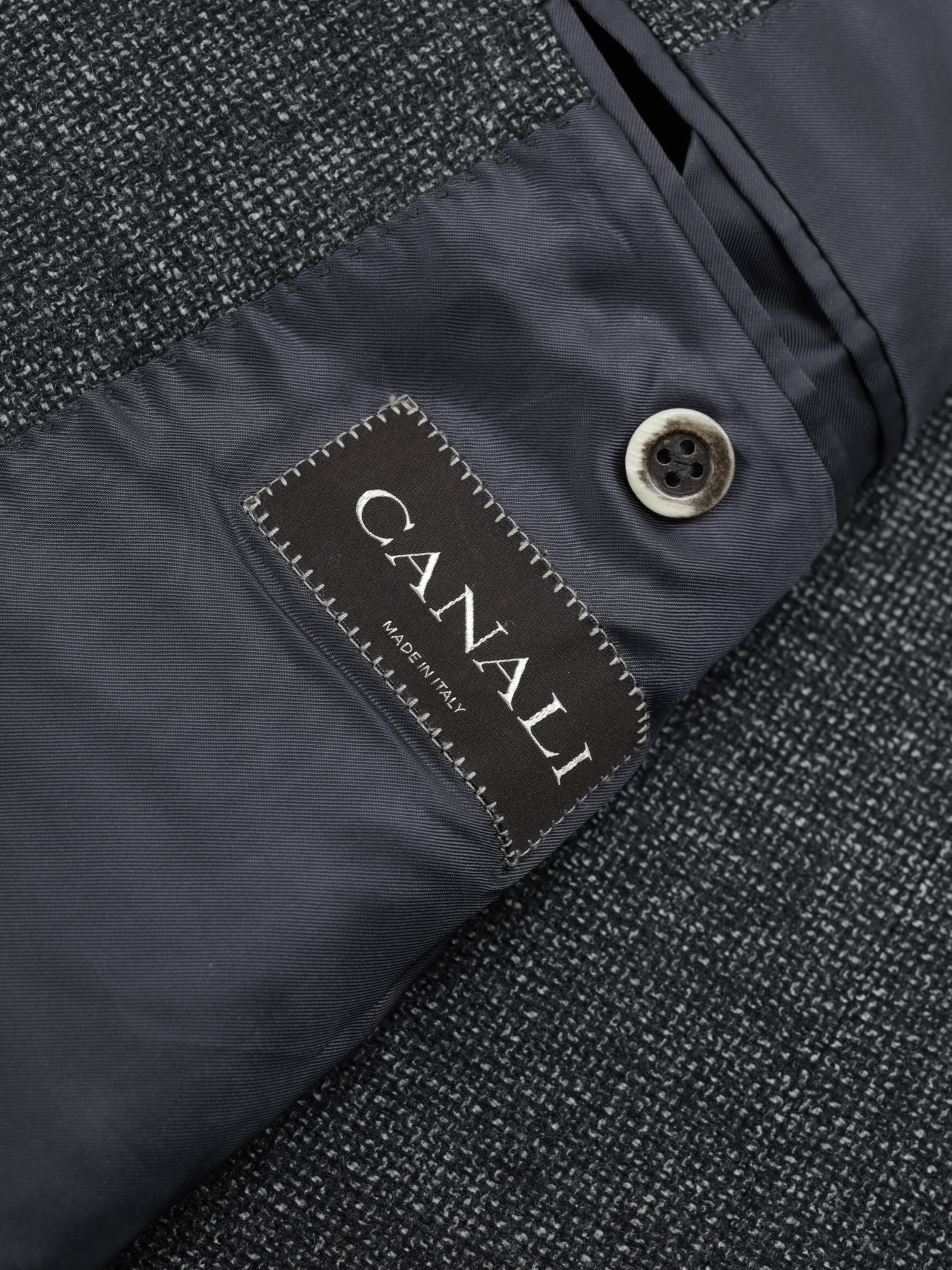 Canali Grey Wool, Cashmere & Silk Micro-Pattern Jacket