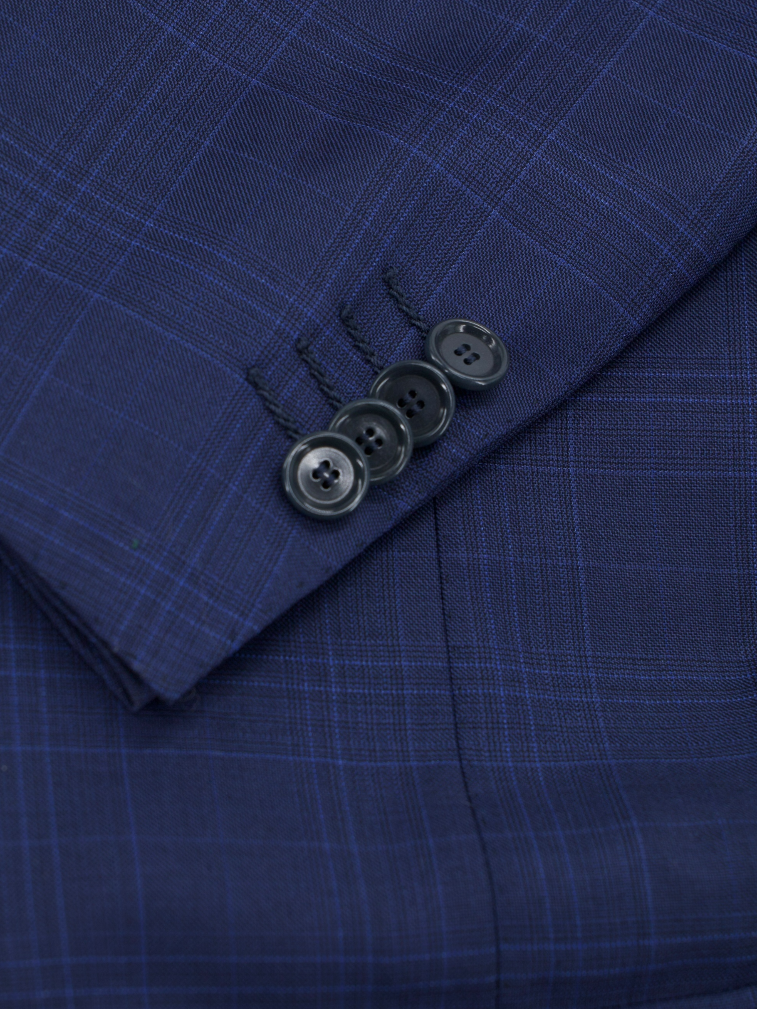 Cesare Attolini Royal Blue Super 170's & Silk Windowpane Wedding Suit