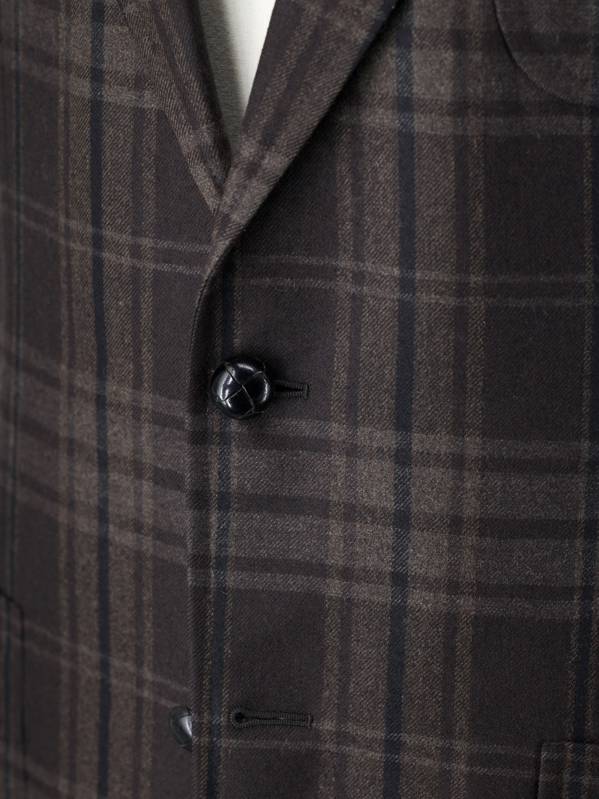 Tom Ford Dark Brown Wool & Cashmere Checkered Country Jacket