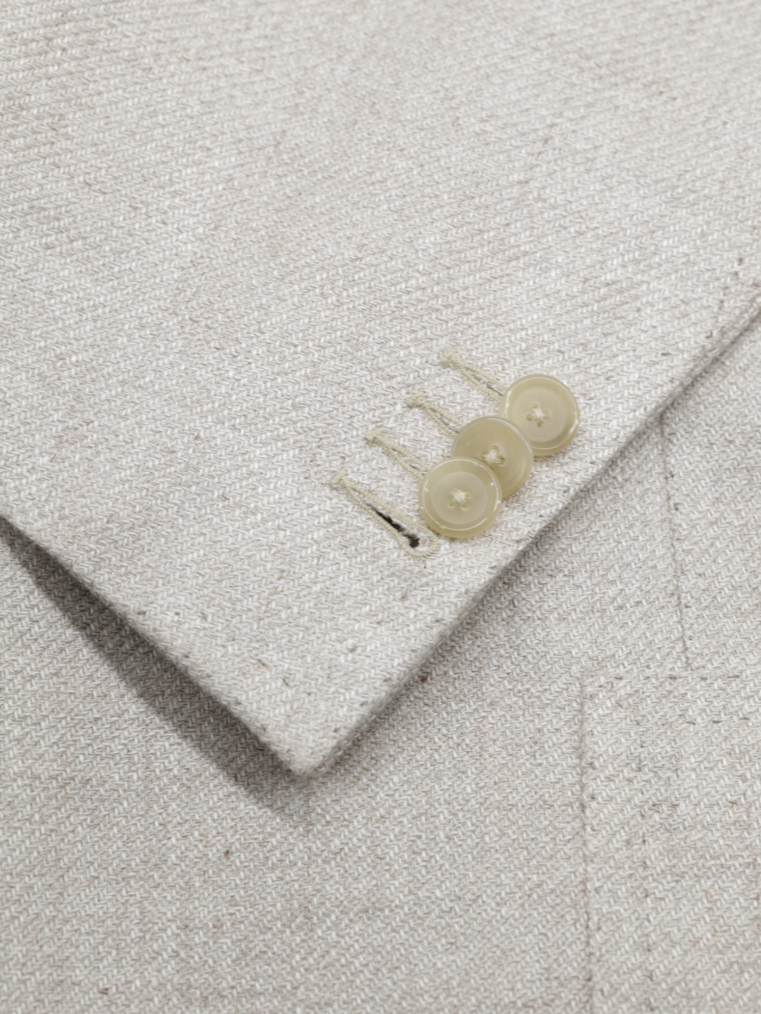 Cesare Attolini Oatmeal Linen, Silk & Cotton Micro-Structure Jacket