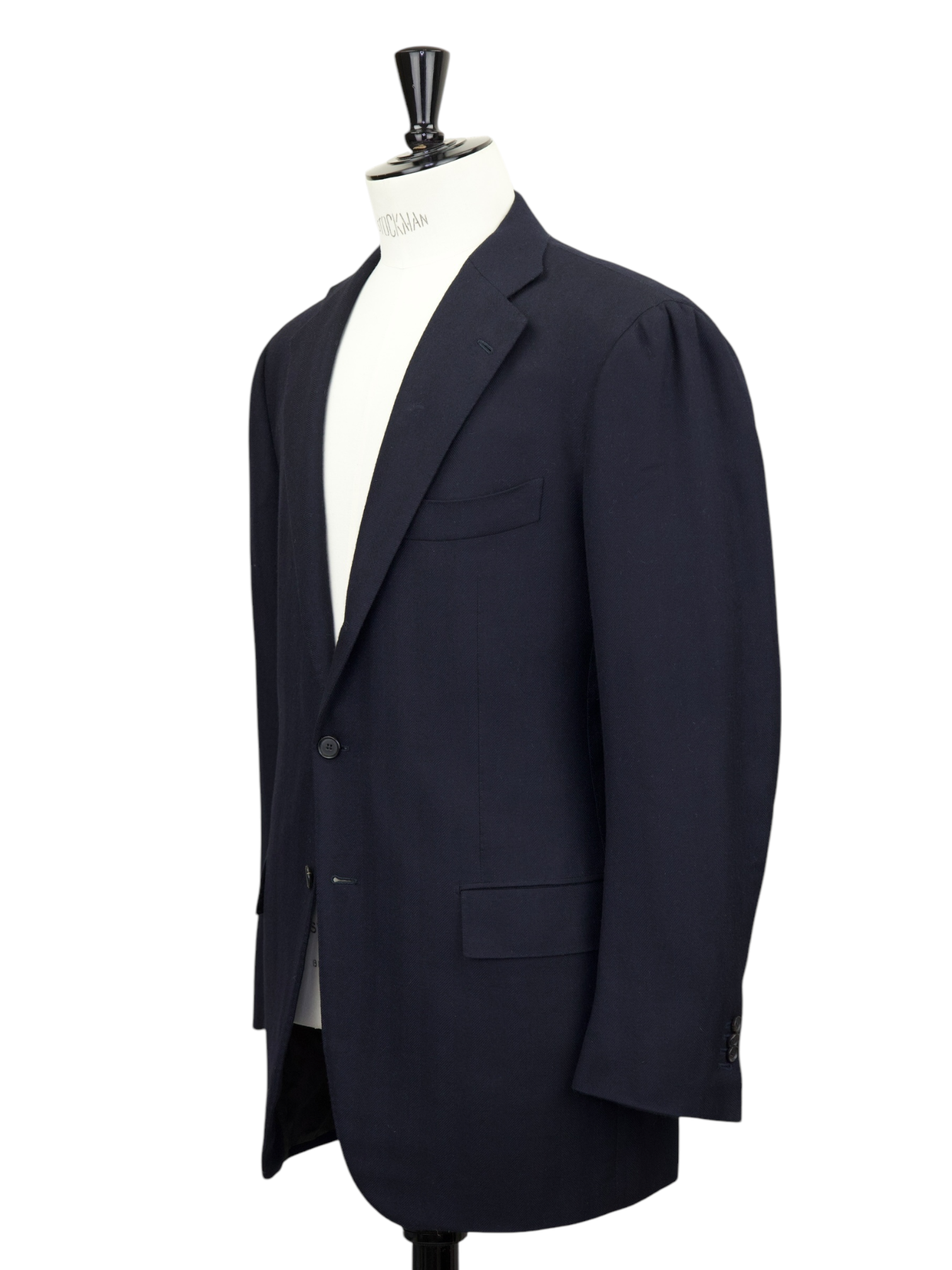 Cesare Attolini Black Wool, Camel & Cashmere Herringbone Jacket