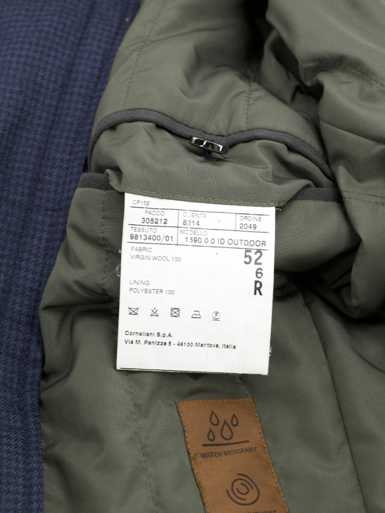 Corneliani ID Navy Virgin-Wool Weather-Proof Overcoat