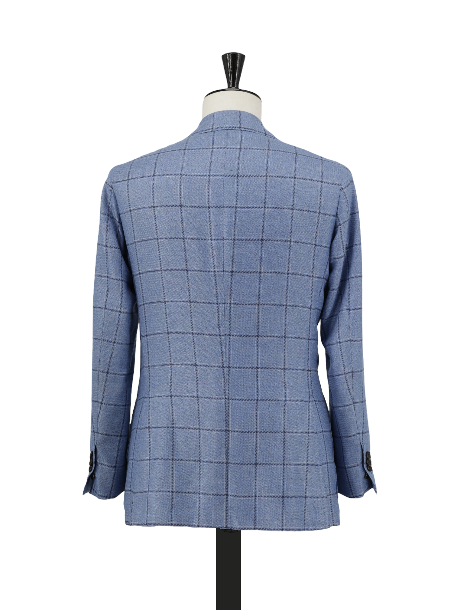 Orazio Luciano Light Blue Cashmere & Silk Windowpane Jacket