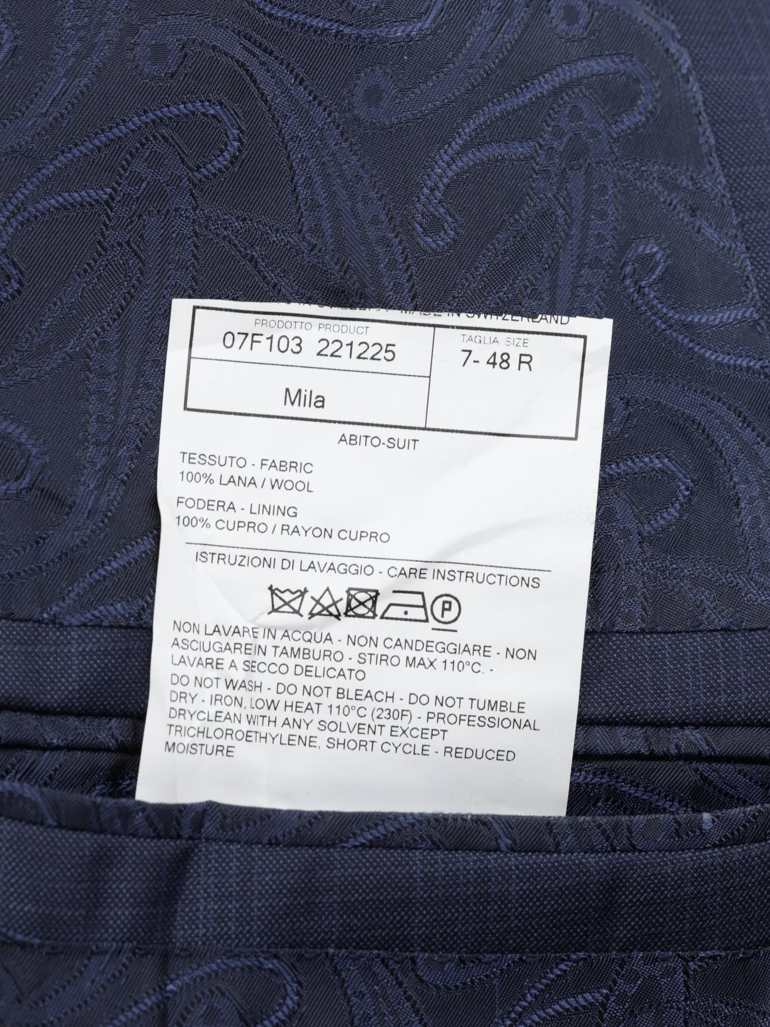 Ermenegildo Zegna Dark Blue Fine-Wool Shadow-Check Mila Jacket