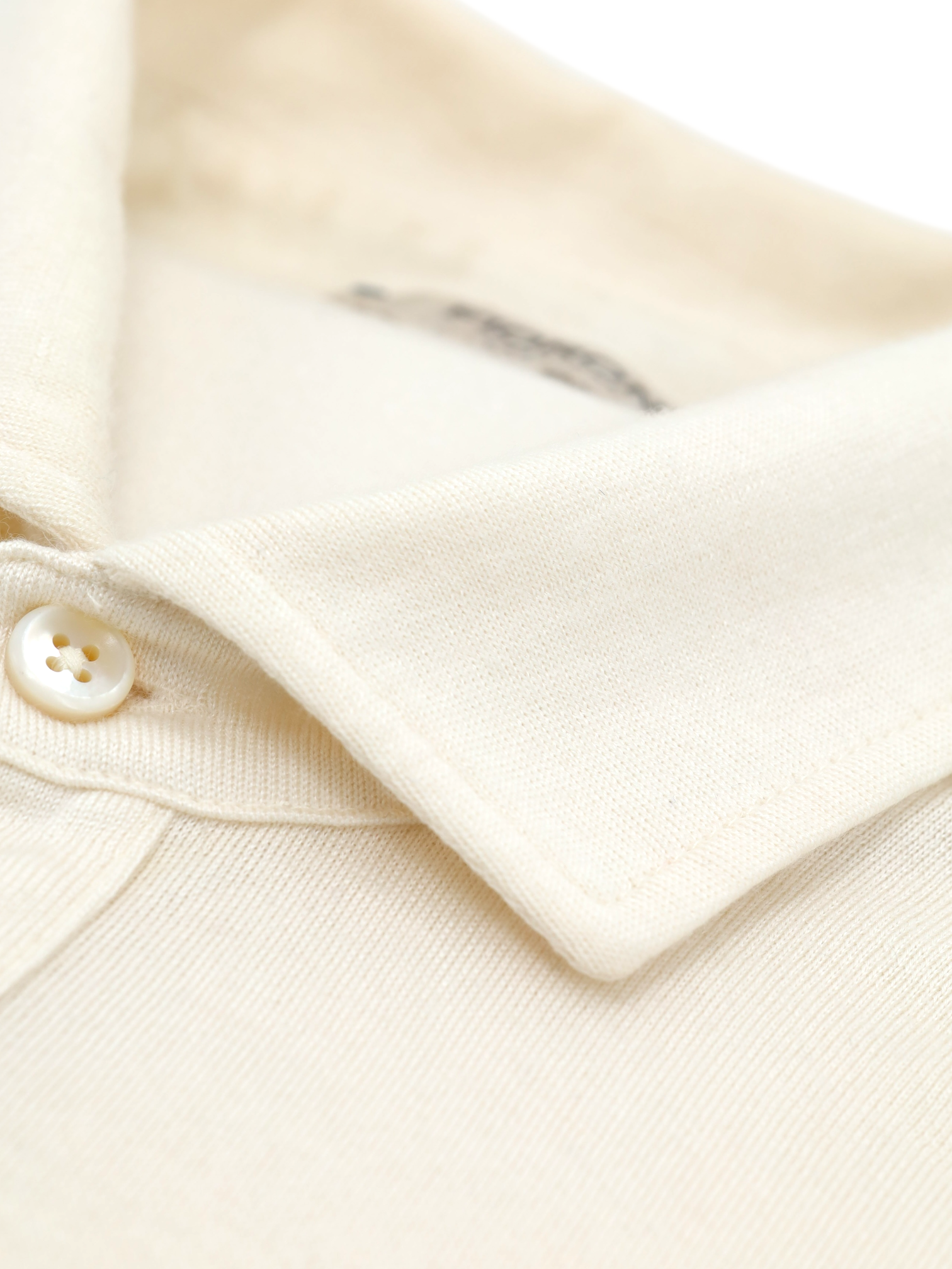 Fioroni Cream Cashmere & Silk Knitted Long-Sleeve Polo Shirt