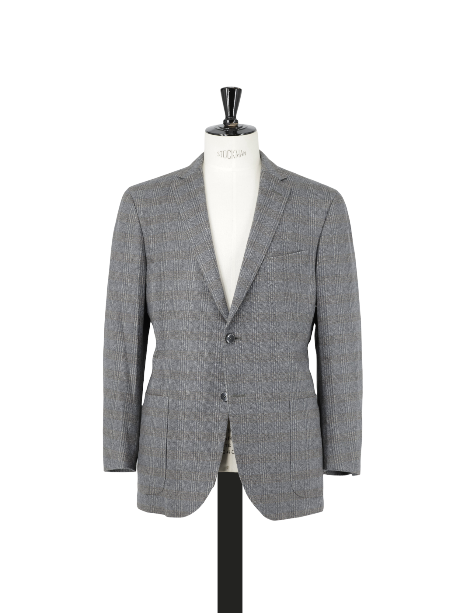 Z-Zegna Grey & Taupe Wool & Angora Checkered Jacket