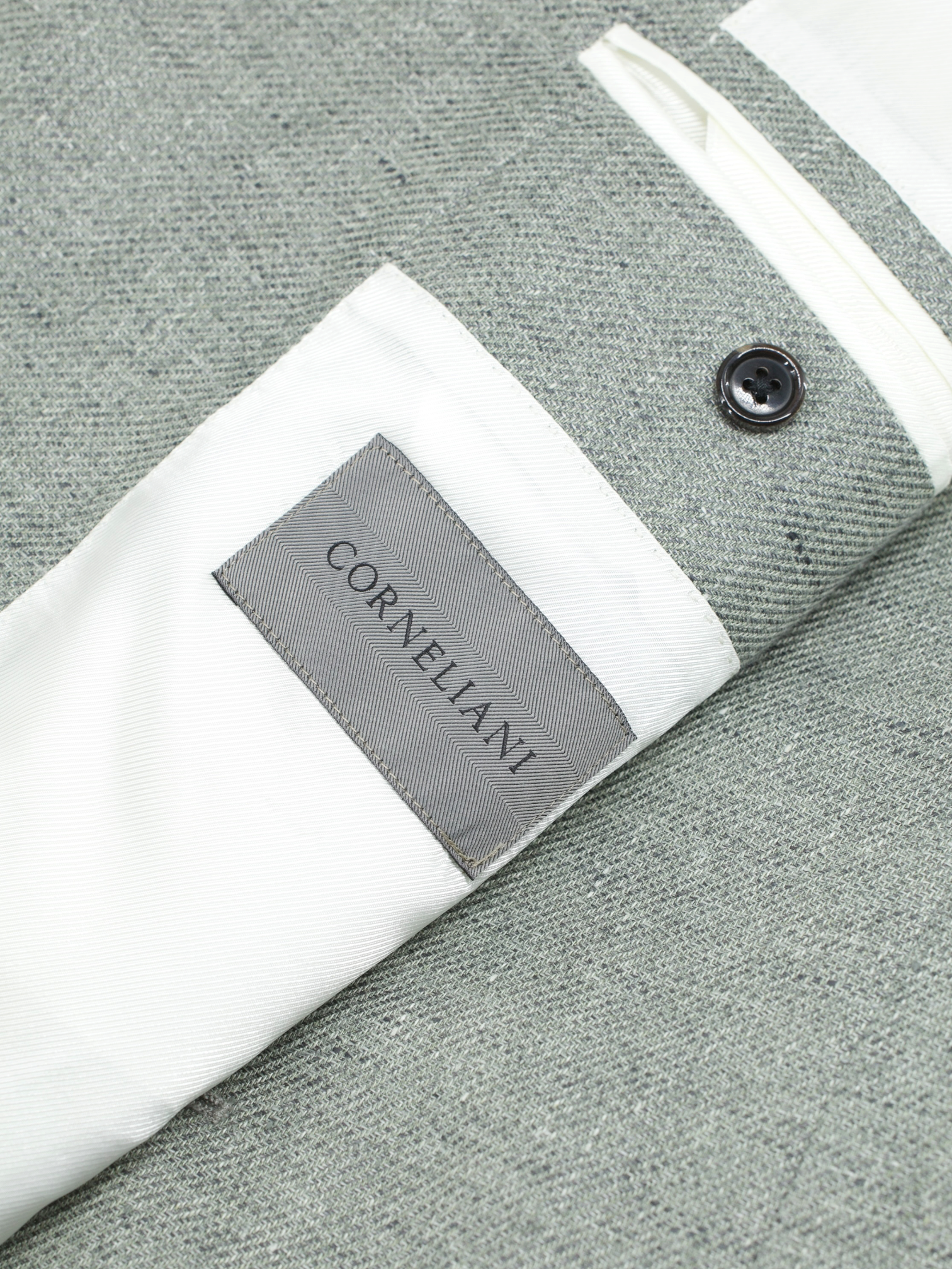 Corneliani Sage Green Linen & Lyocell Twill Summer Jacket