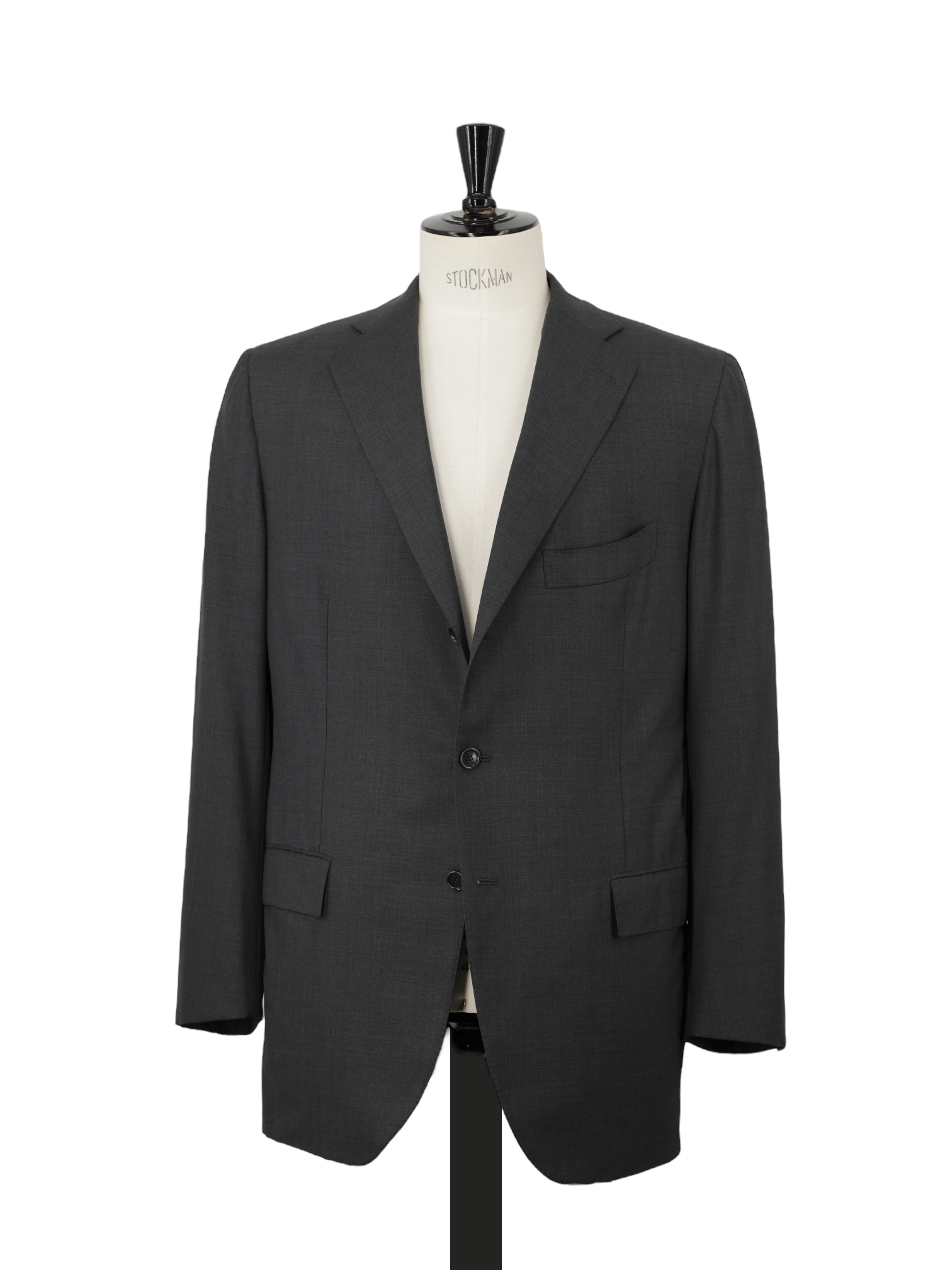 Cesare Attolini Dark Grey Fine-Wool Plain Lungo Suit