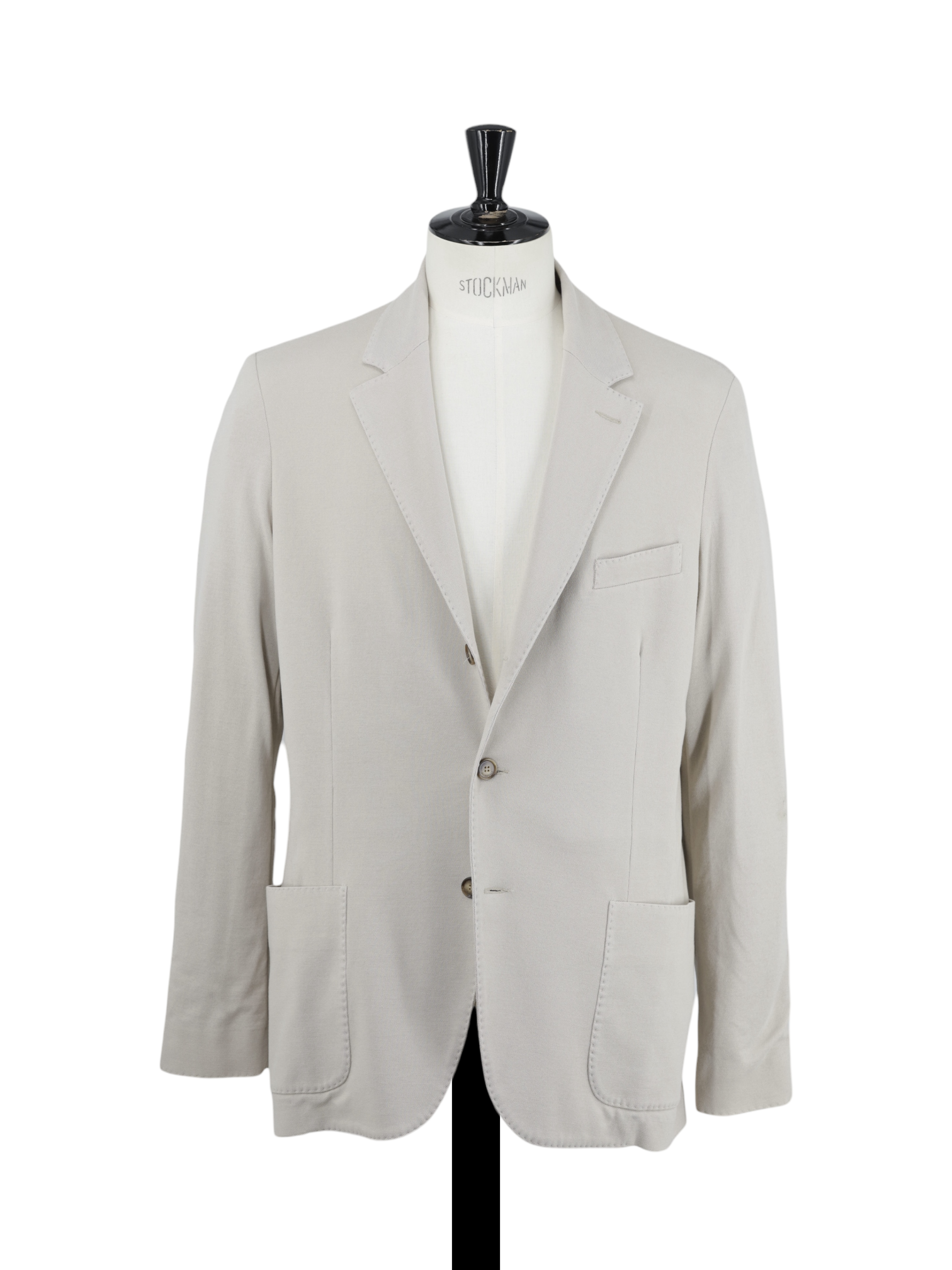 Mandelli Ecru Lightweight-Cotton Unconstructed Tricot Jacket