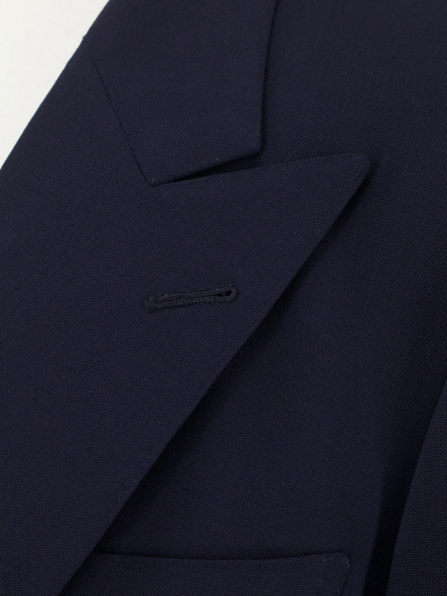 Rubinacci "London House" Navy Wool Hopsack Peak-Lapel Blazer Jacket