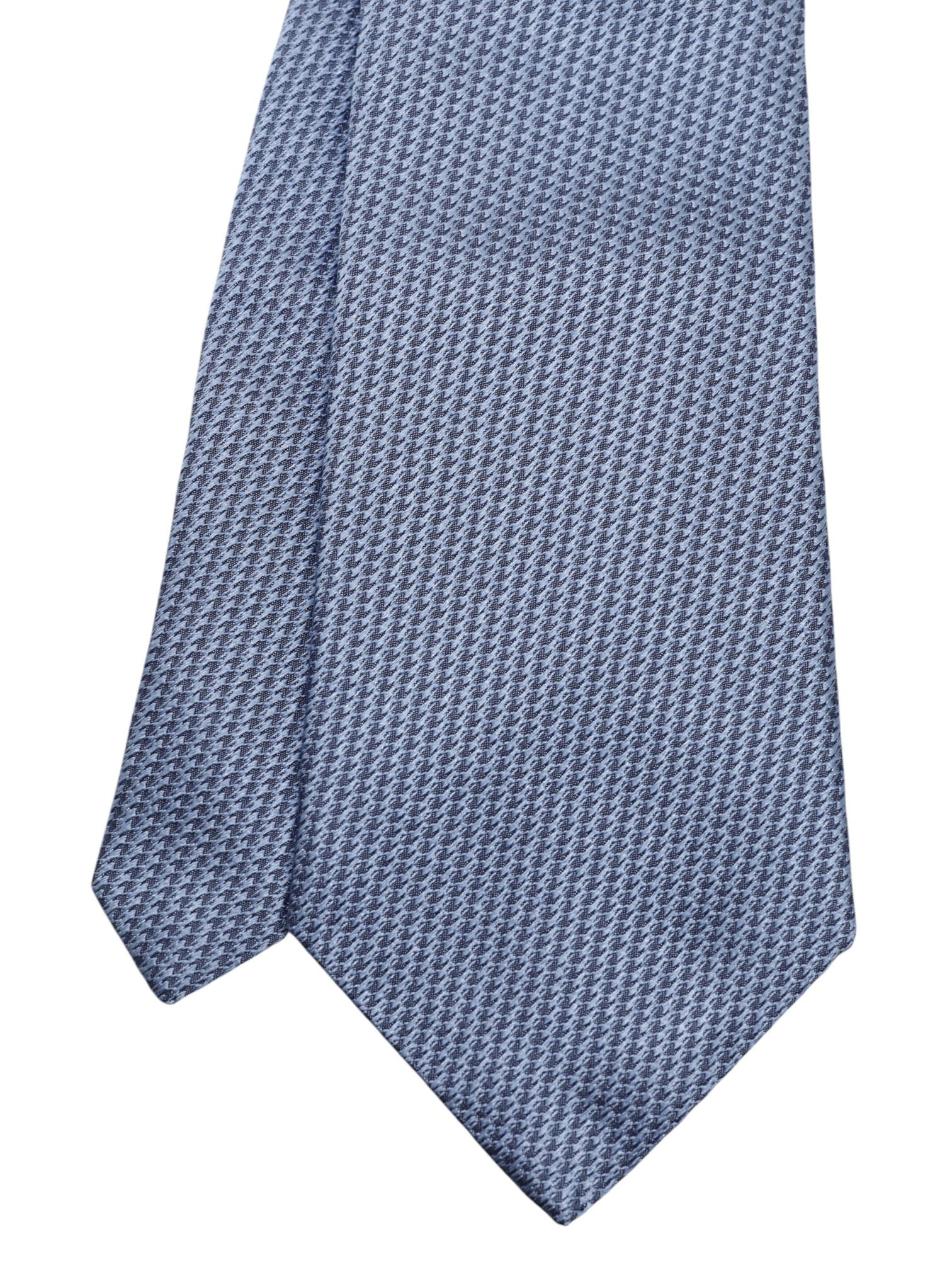 Turnbull & Asser Steel Blue Silk Structured Geometric-Pattern Tie