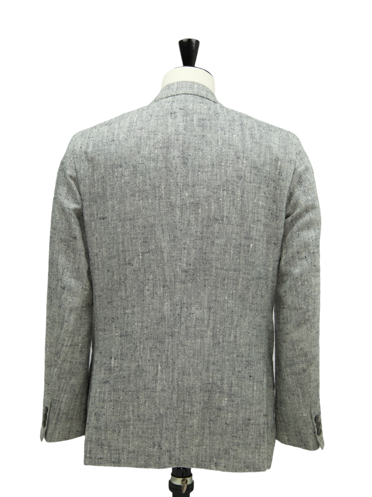 Brioni Light Grey Silk & Linen Donegal Tweed Herringbone Jacket