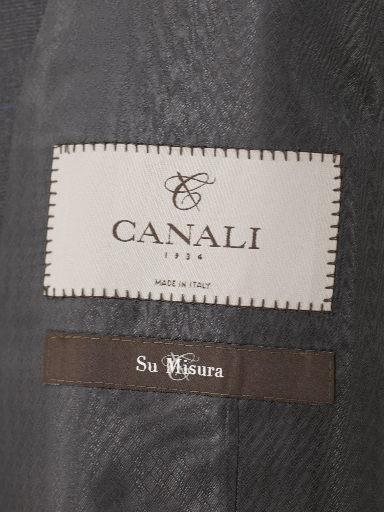 Canali Charcoal & Light Blue Super 160's Windowpane Waistcoat