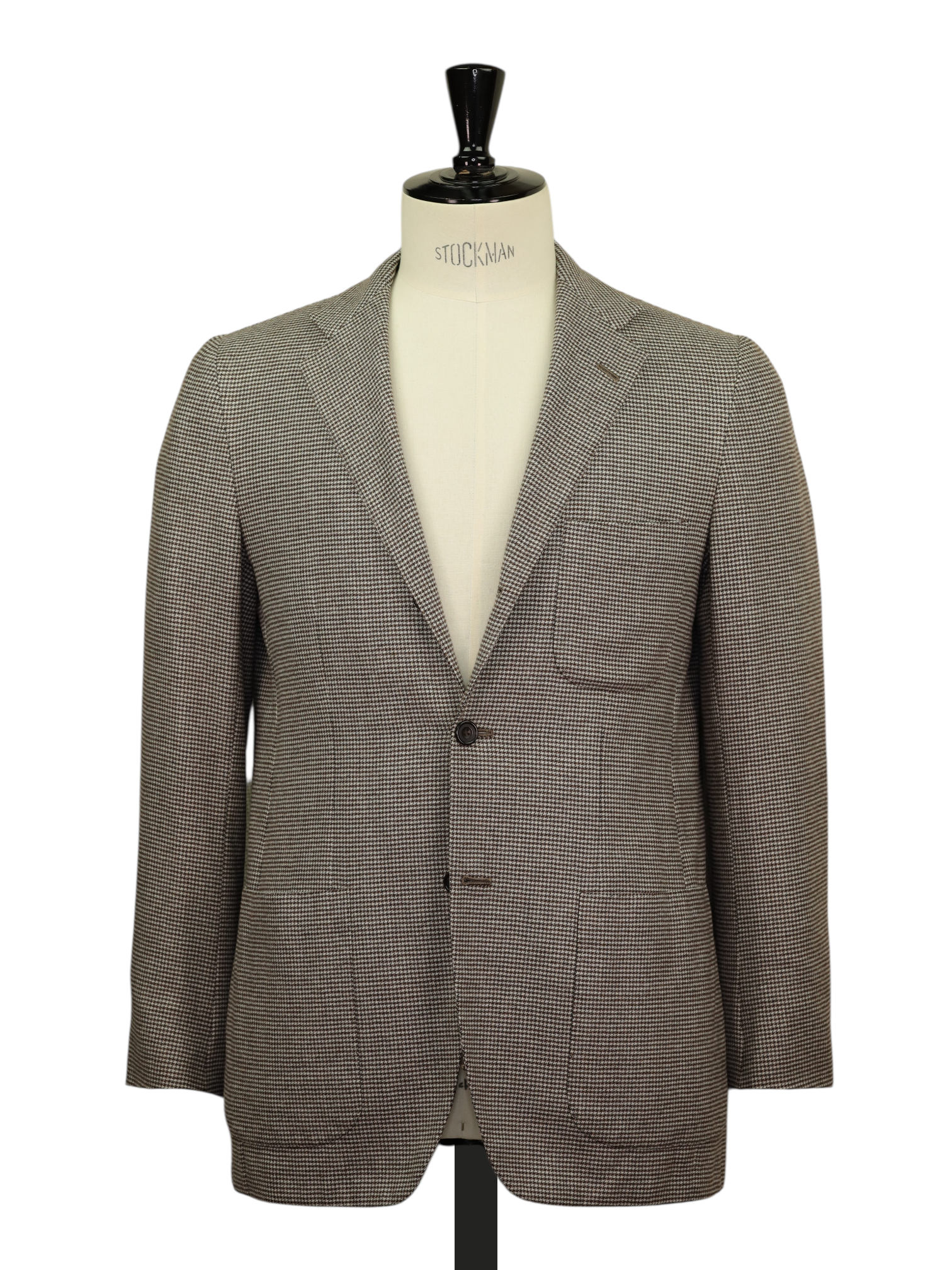 Kiton Light Brown Fine-Wool Puppytooth Jacket