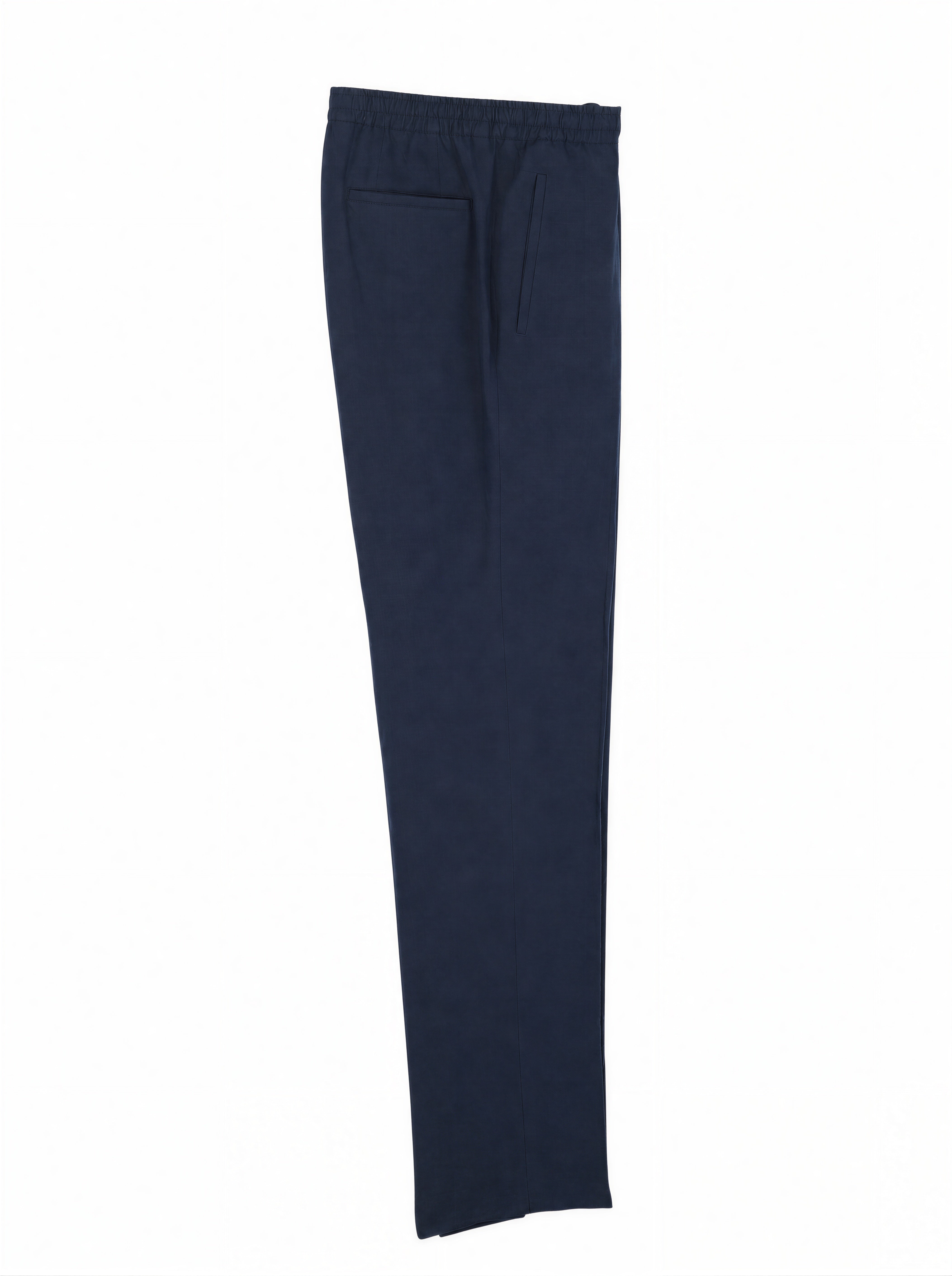 Kiton Navy Linen Drawstring Summer Trousers