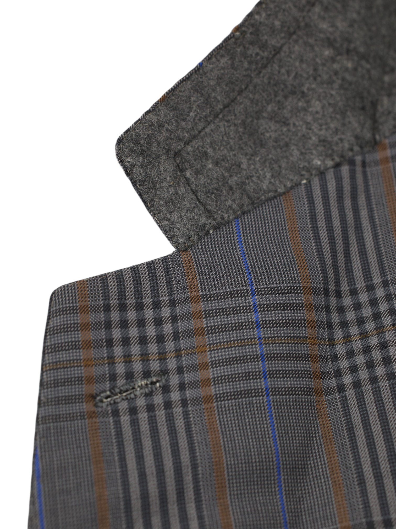 Brioni Vintage Warm Taupe & Azure Blue Wool Overcheck Jacket
