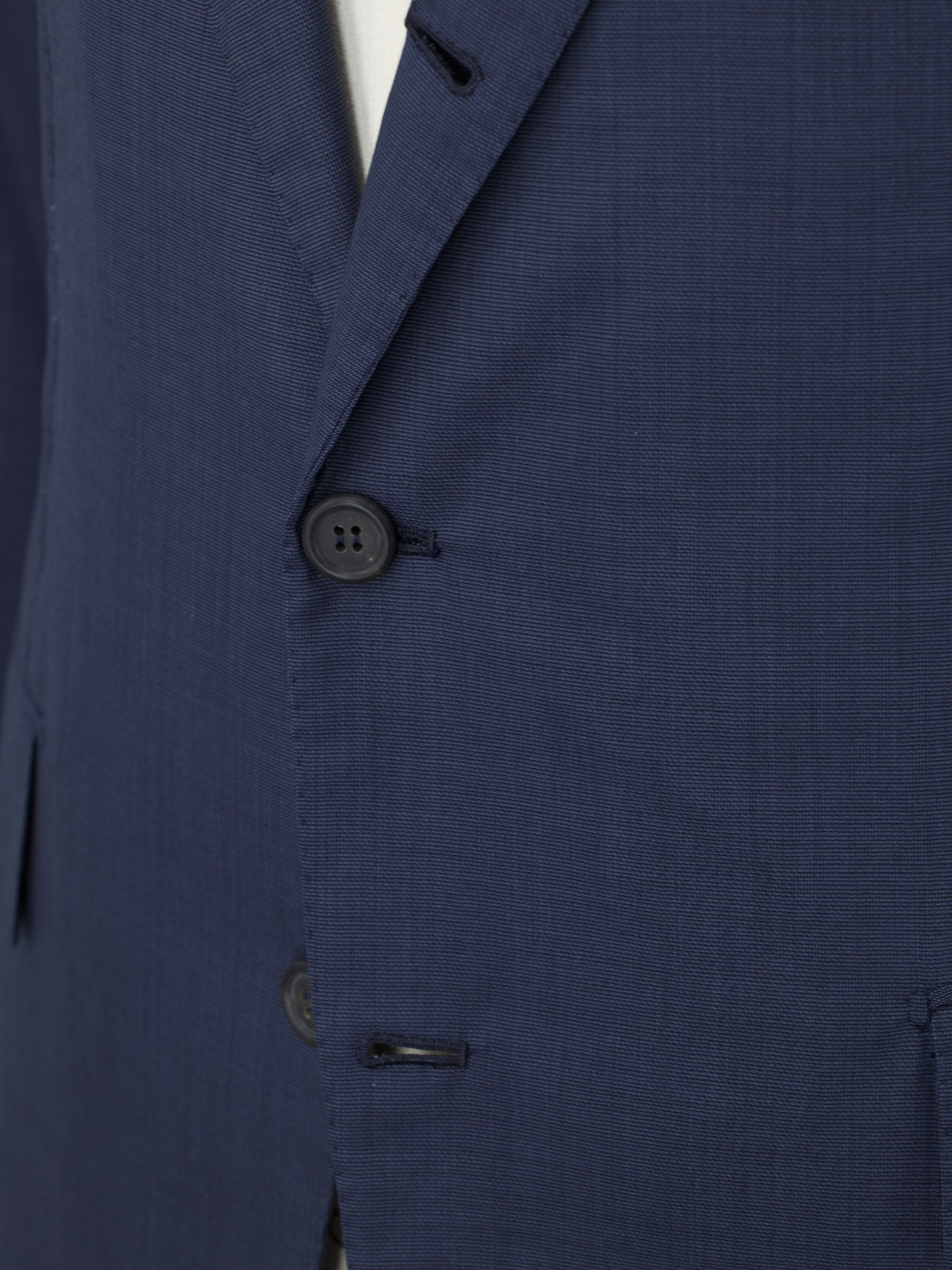 Orazio Luciano Steel Blue Fine-Wool Pinpoint Suit Jacket