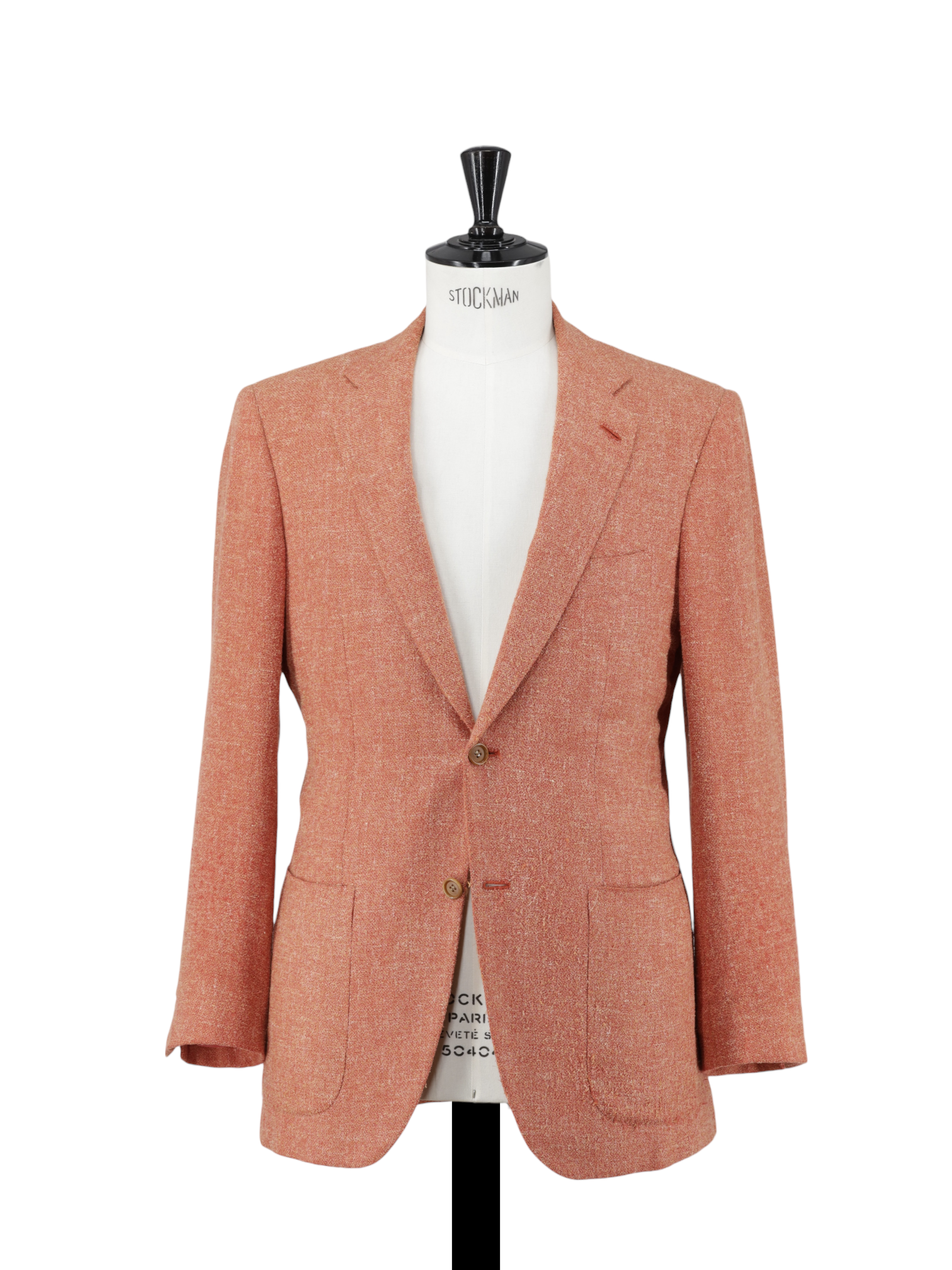 Kiton Orange Cashmere, Stretch, Silk & Linen Speckled "Mod. Ego" Jacket