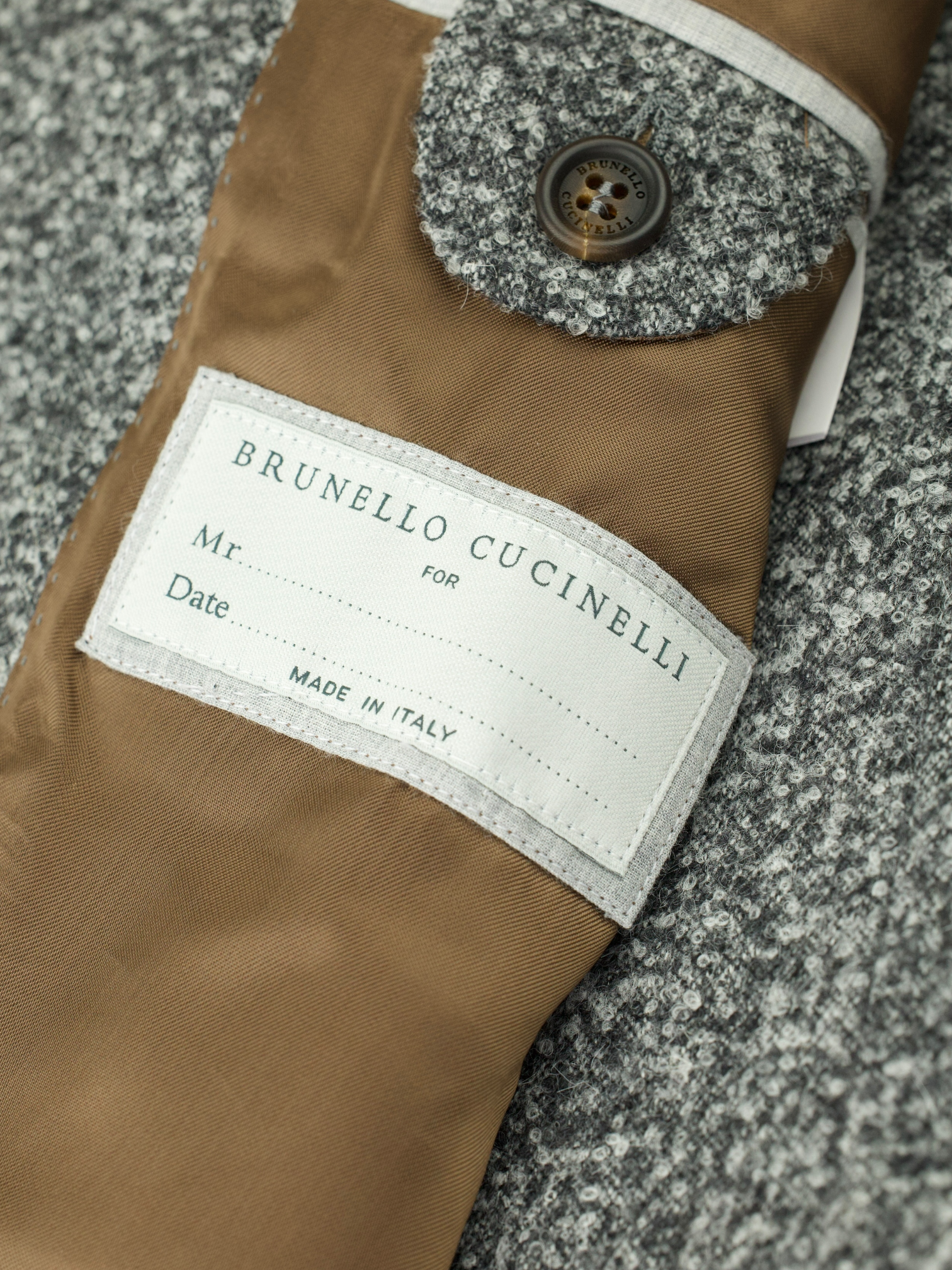 Brunello Cucinelli Grey Alpaca, Wool & Cashmere Speckled Jacket