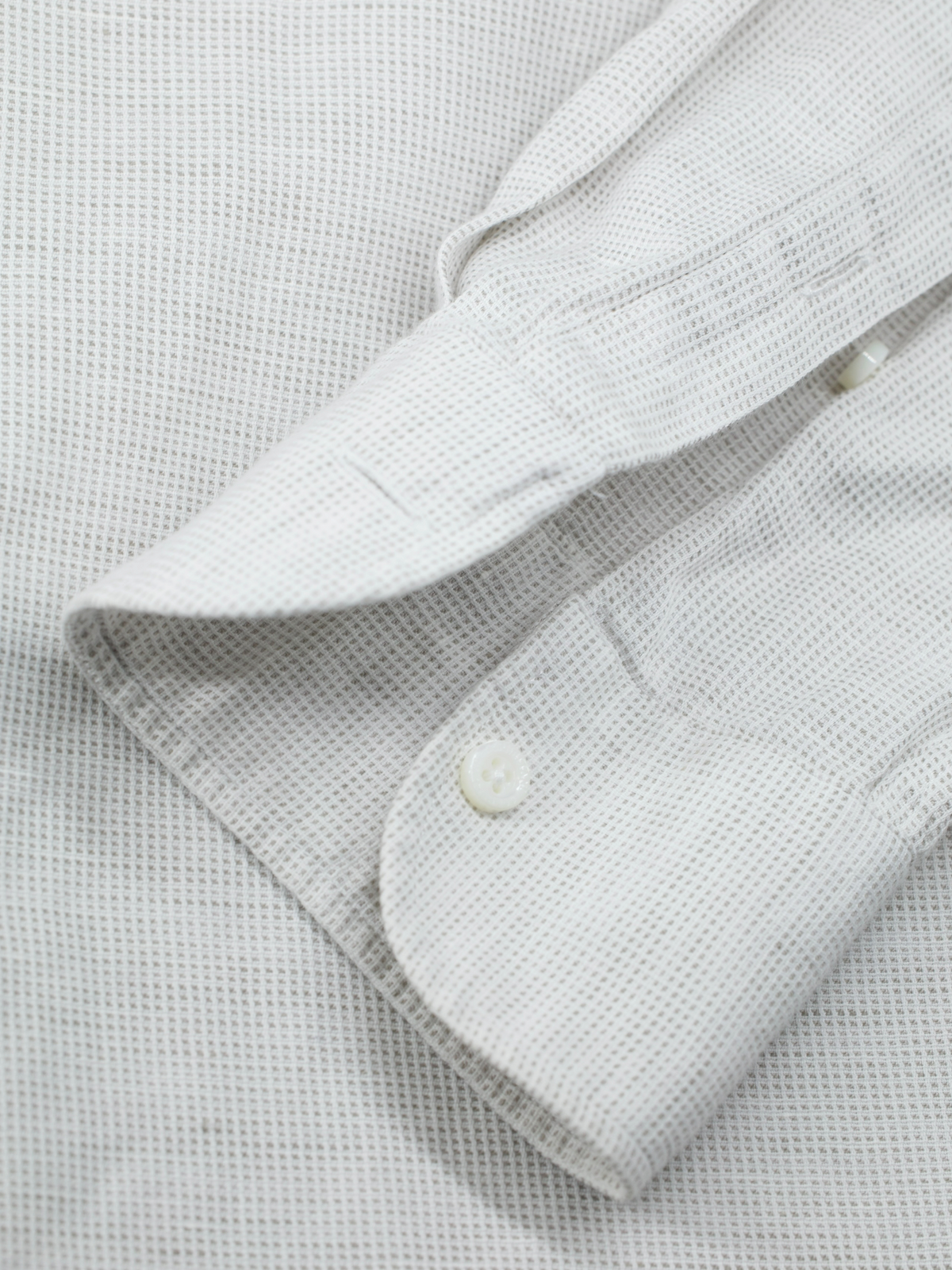 Corneliani ID Greige Cotton & Linen One-Piece-Collar Shirt