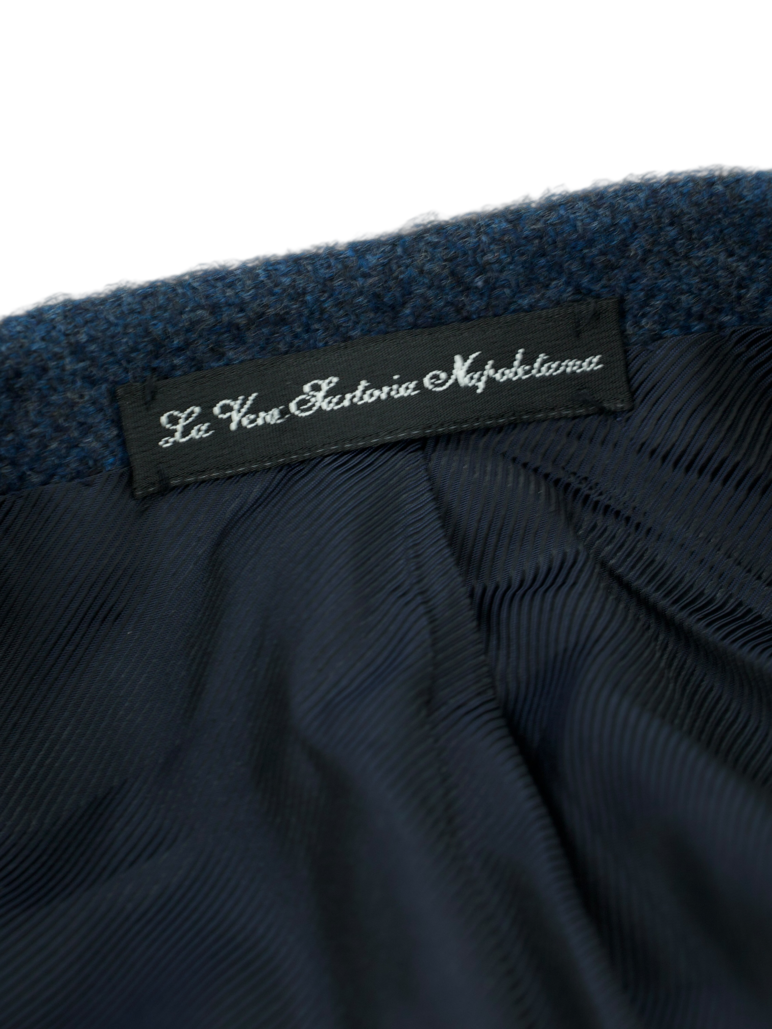 Orazio Luciano Dark Blue Plushy Wool & Cashmere Herringbone Jacket