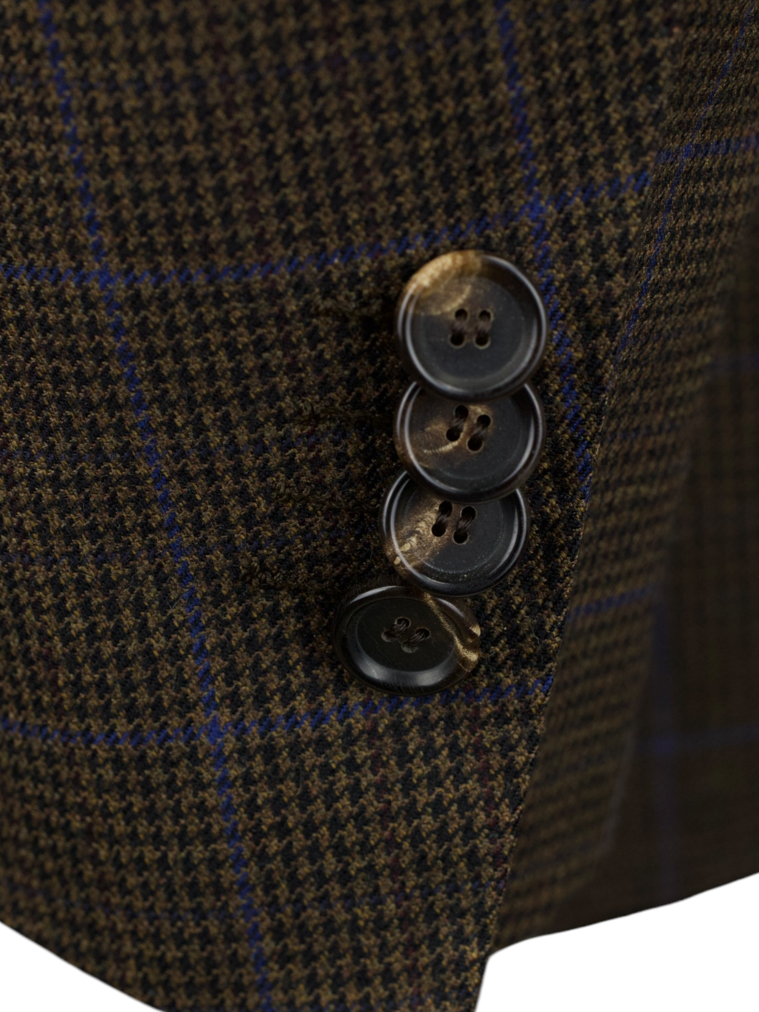 Cesare Attolini Dark Brown Windowpane & Puppytooth Jacket