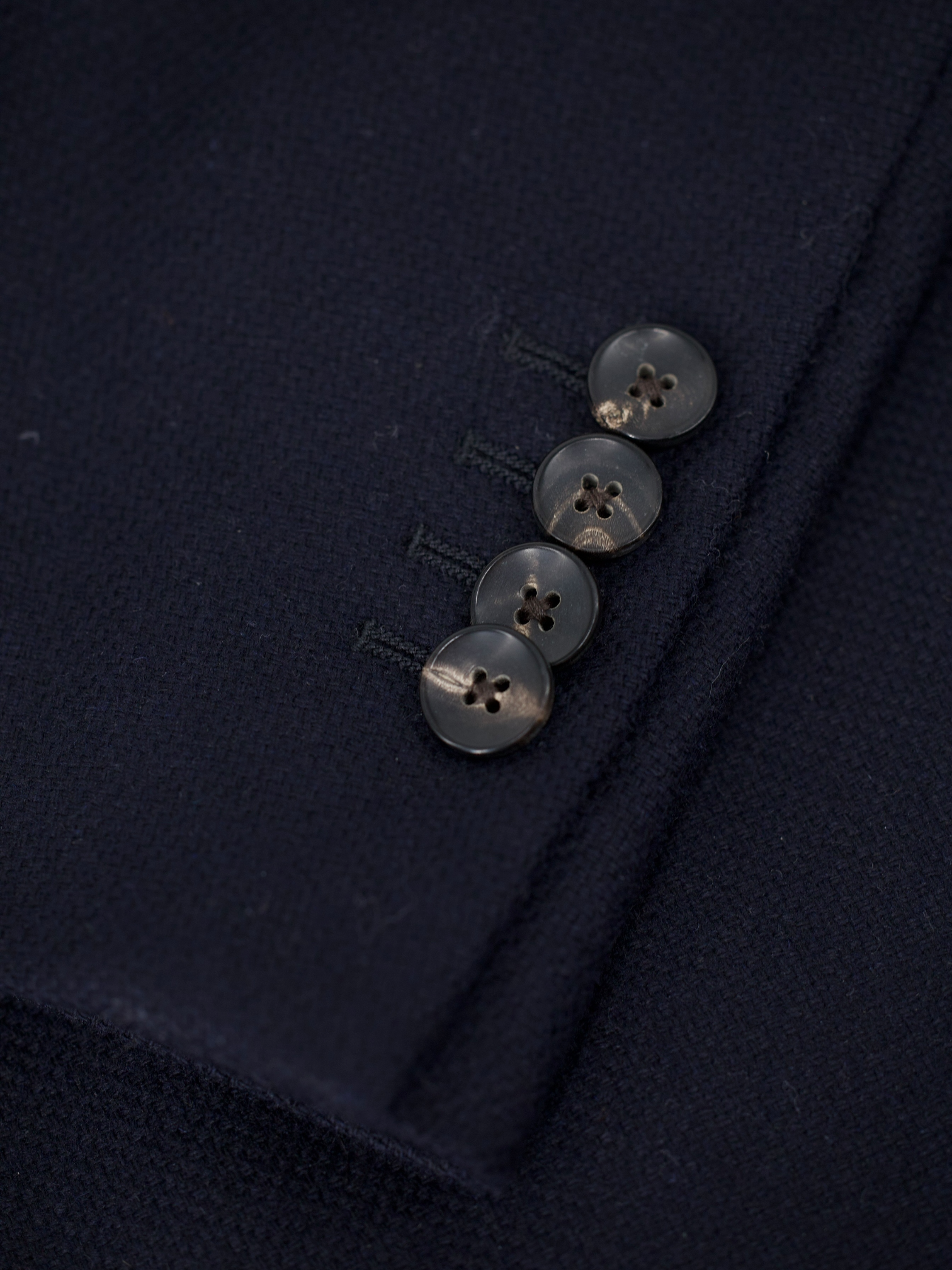 Lardini Navy Pure-Wool Double Breasted Micro-Structure Jacket