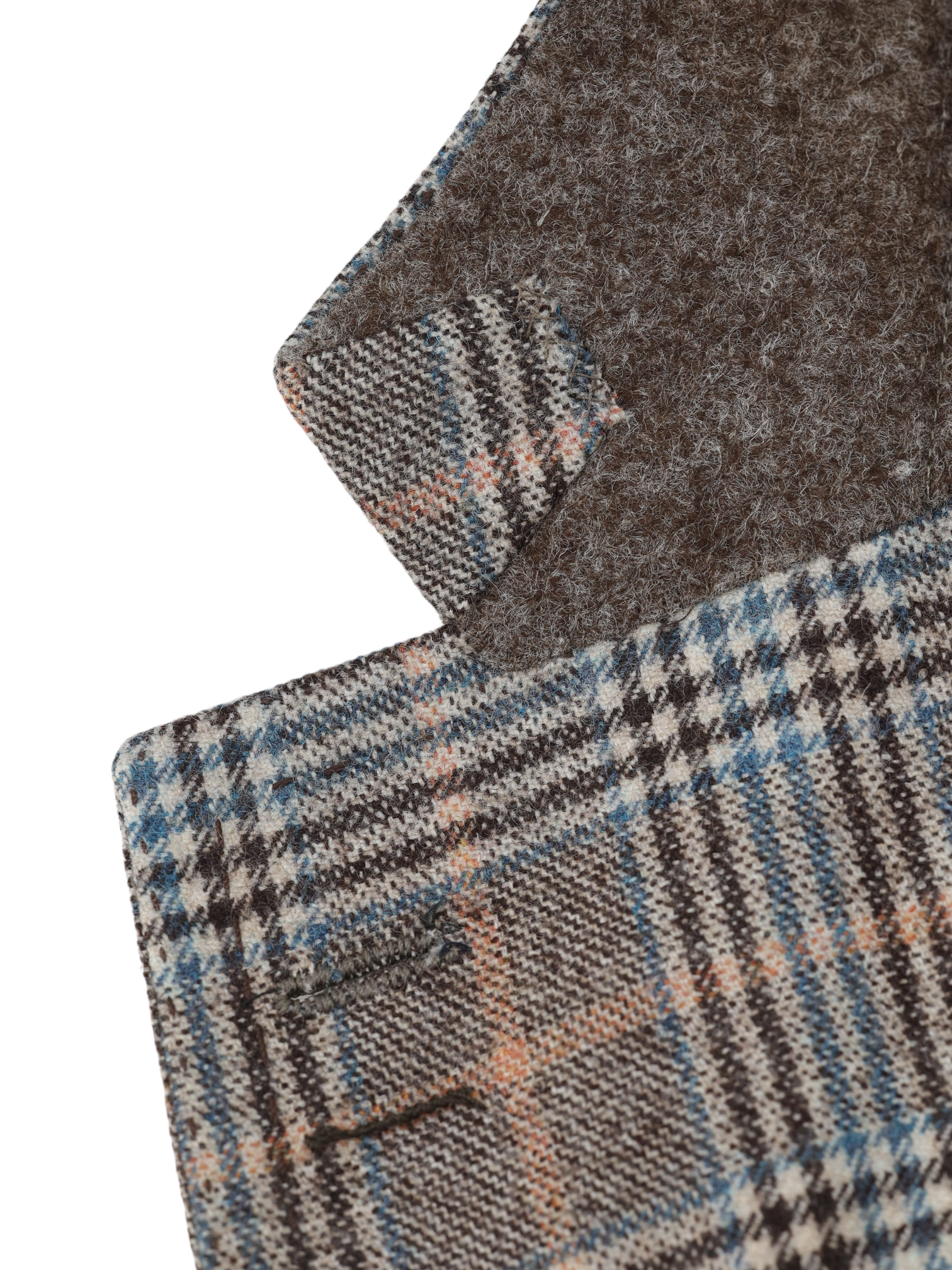 Cesare Attolini Light Brown & Petrol Blue Wool, Cashmere & Silk Tartan Checkered Jacket