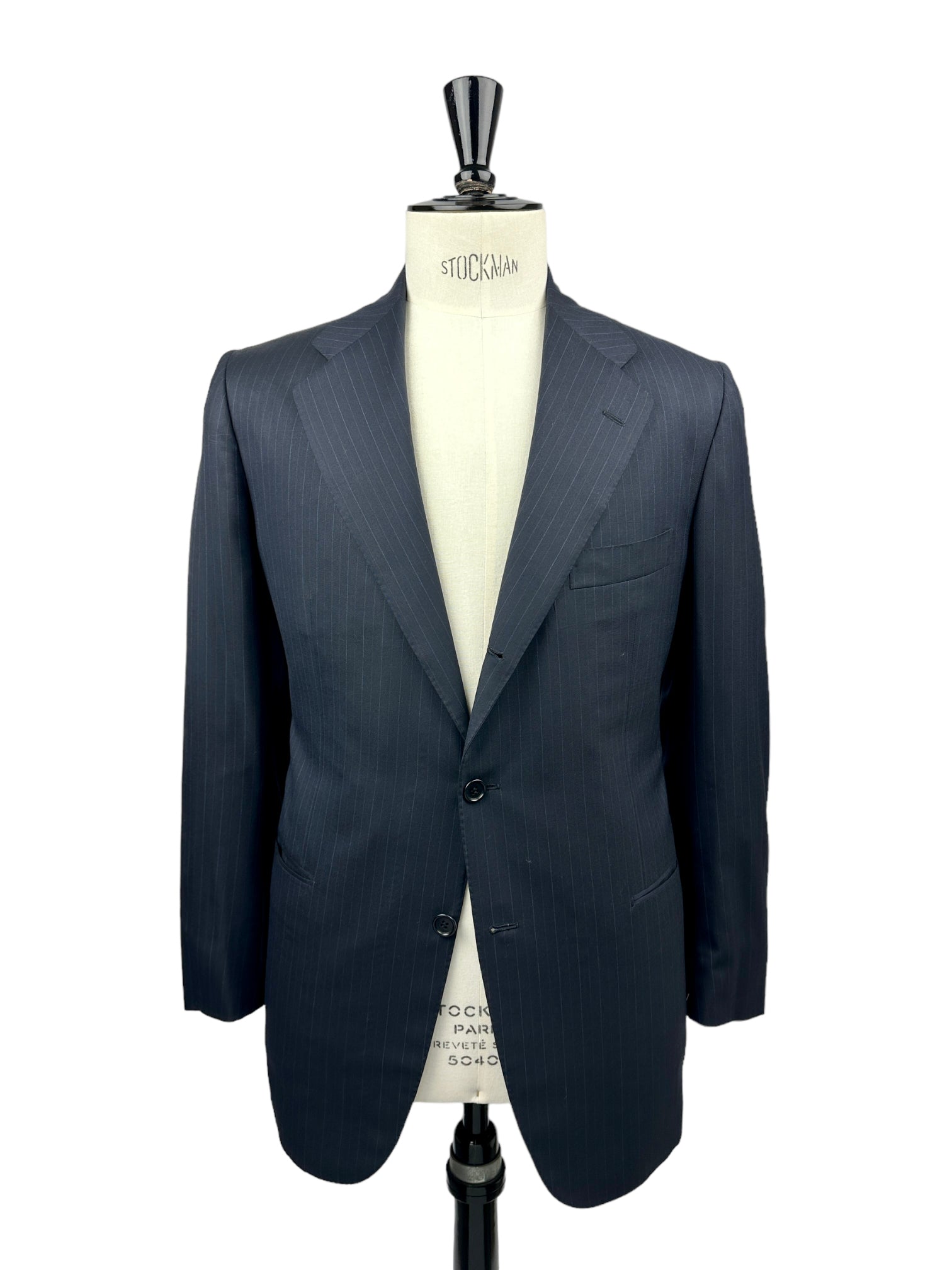 Kiton Navy Super 180's Pinstripe Suit