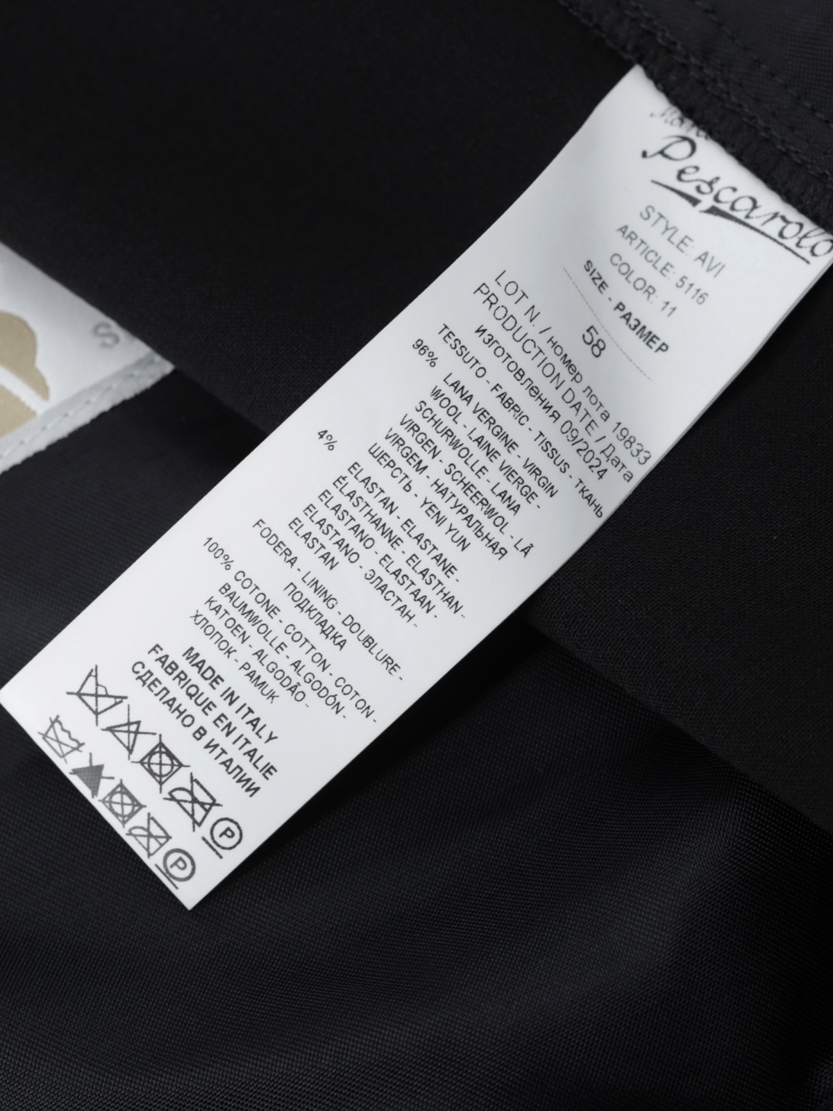 Marco Pescarolo Black Wool & Stretch Zip-Up Luxury Tracksuit