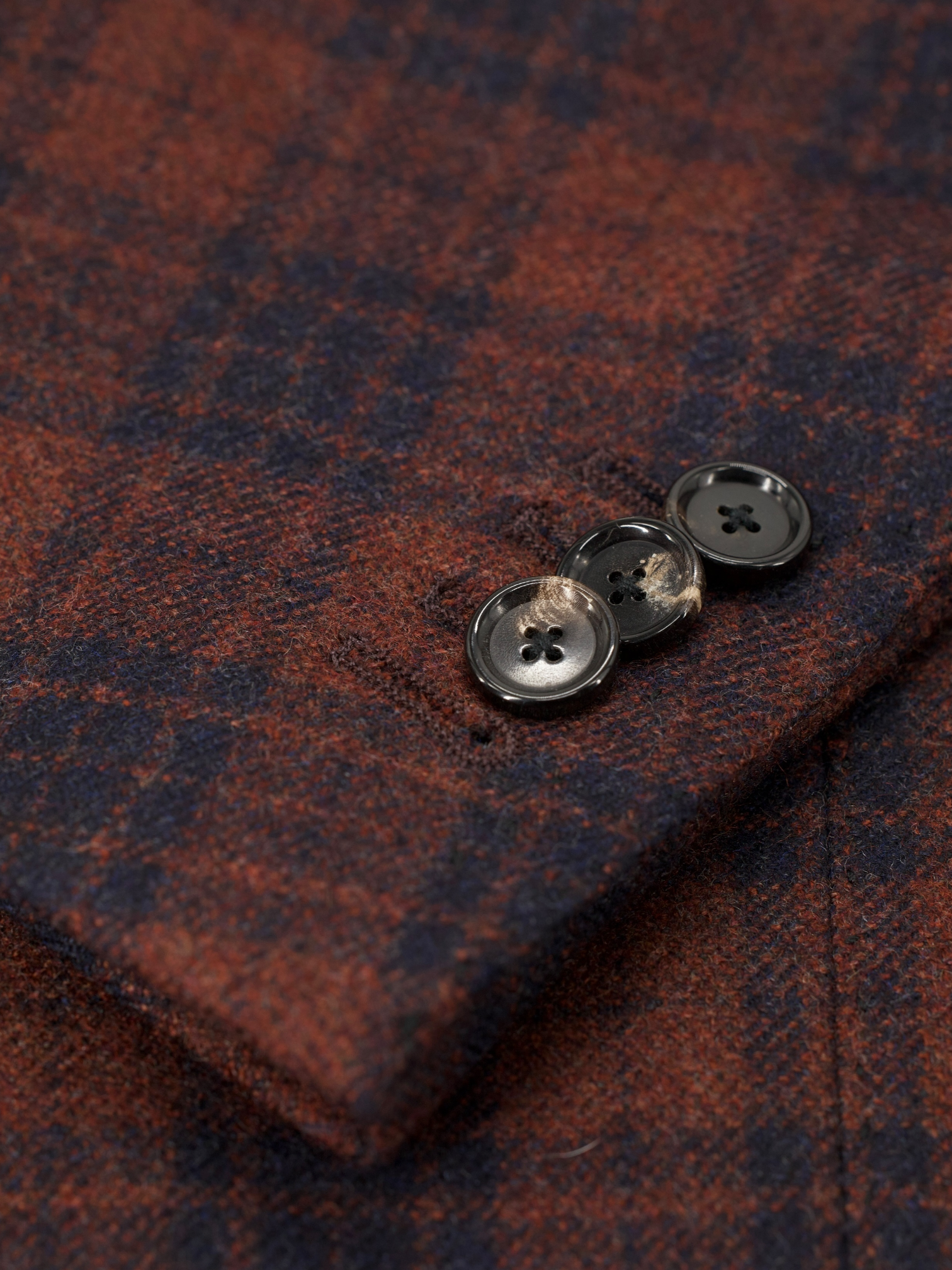 Cesare Attolini Ruby Red & Navy Wool Cashmere Check Winter Jacket