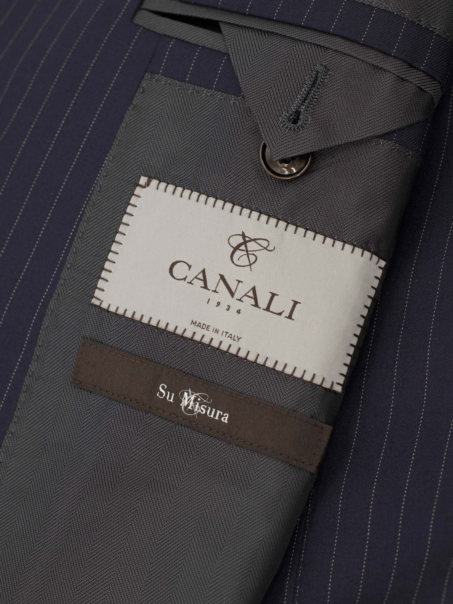 Canali Navy Super 160's Pinstripe Banker Suit