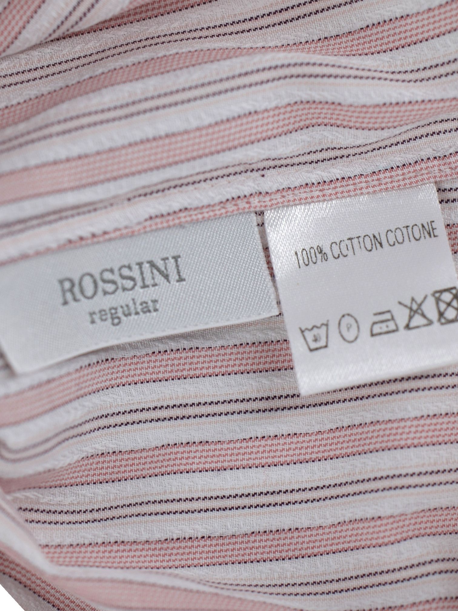 Ermenegildo Zegna Pink & White Cotton Striped Dress Shirt
