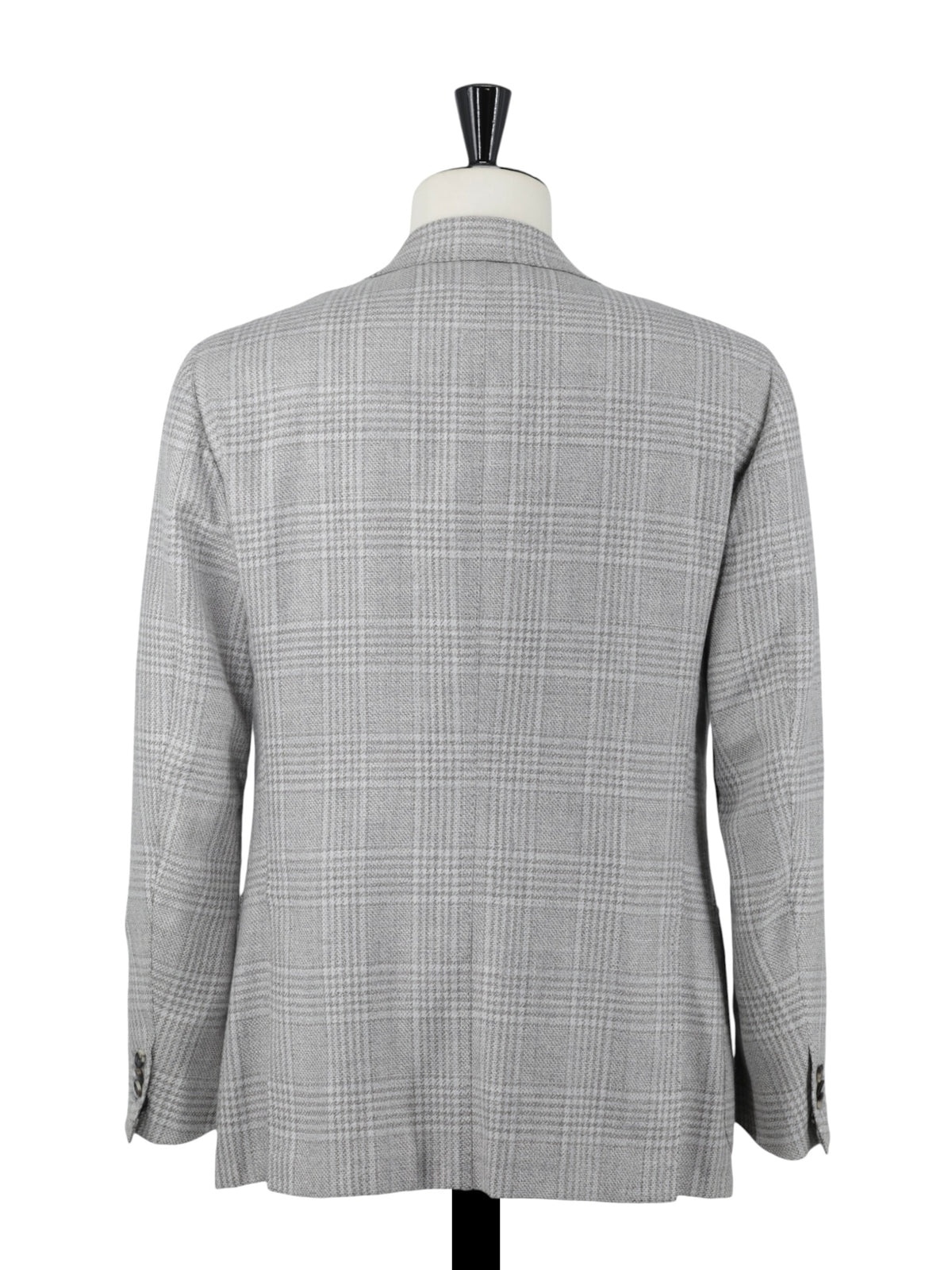 Cesare Attolini Taupe & Ice Blue Wool, Silk & Linen Glenplaid Jacket