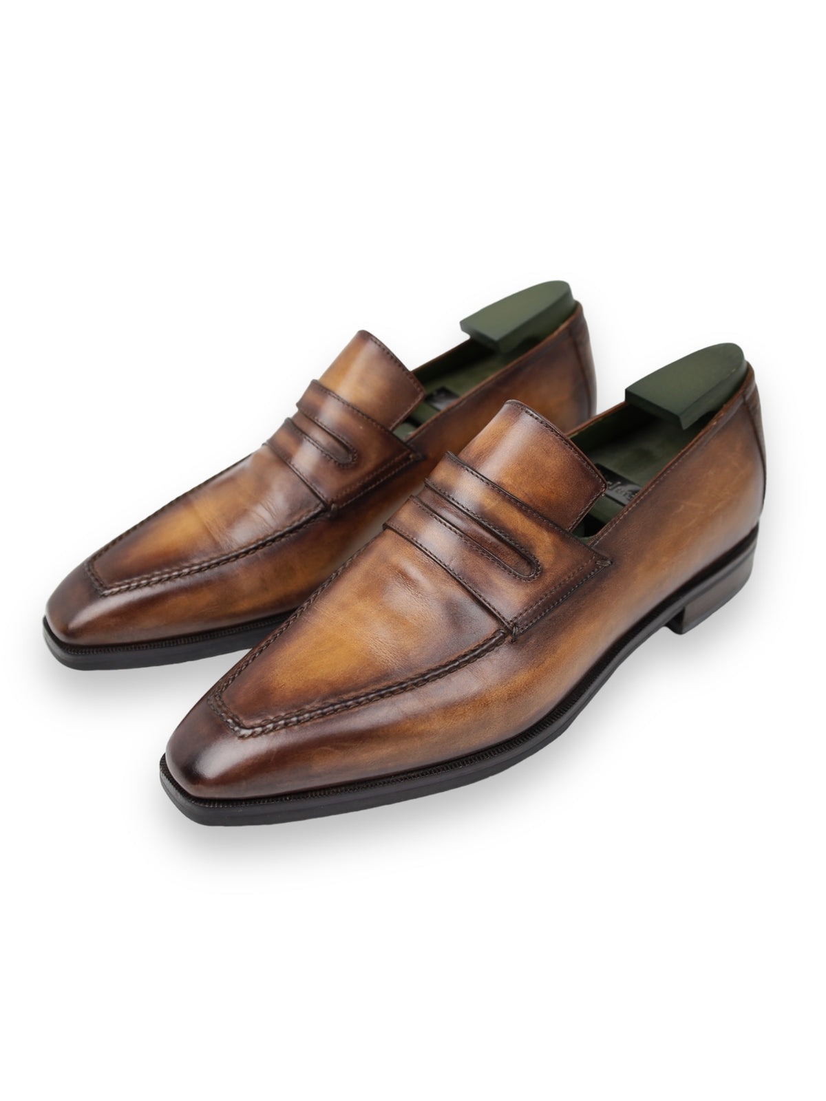 Mens Berluti Paris Brown Leather Slip On Casual Penny Loafers Shoes Size 7.5‎ D BERLUTI Paris Lorenzo Brown Suede Leather Unlined Penny  main image 3