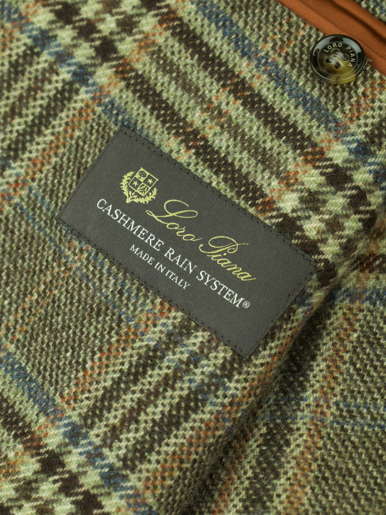 Loro Piana Brown Cashmere Rain Systen Tartan-Check Jacket