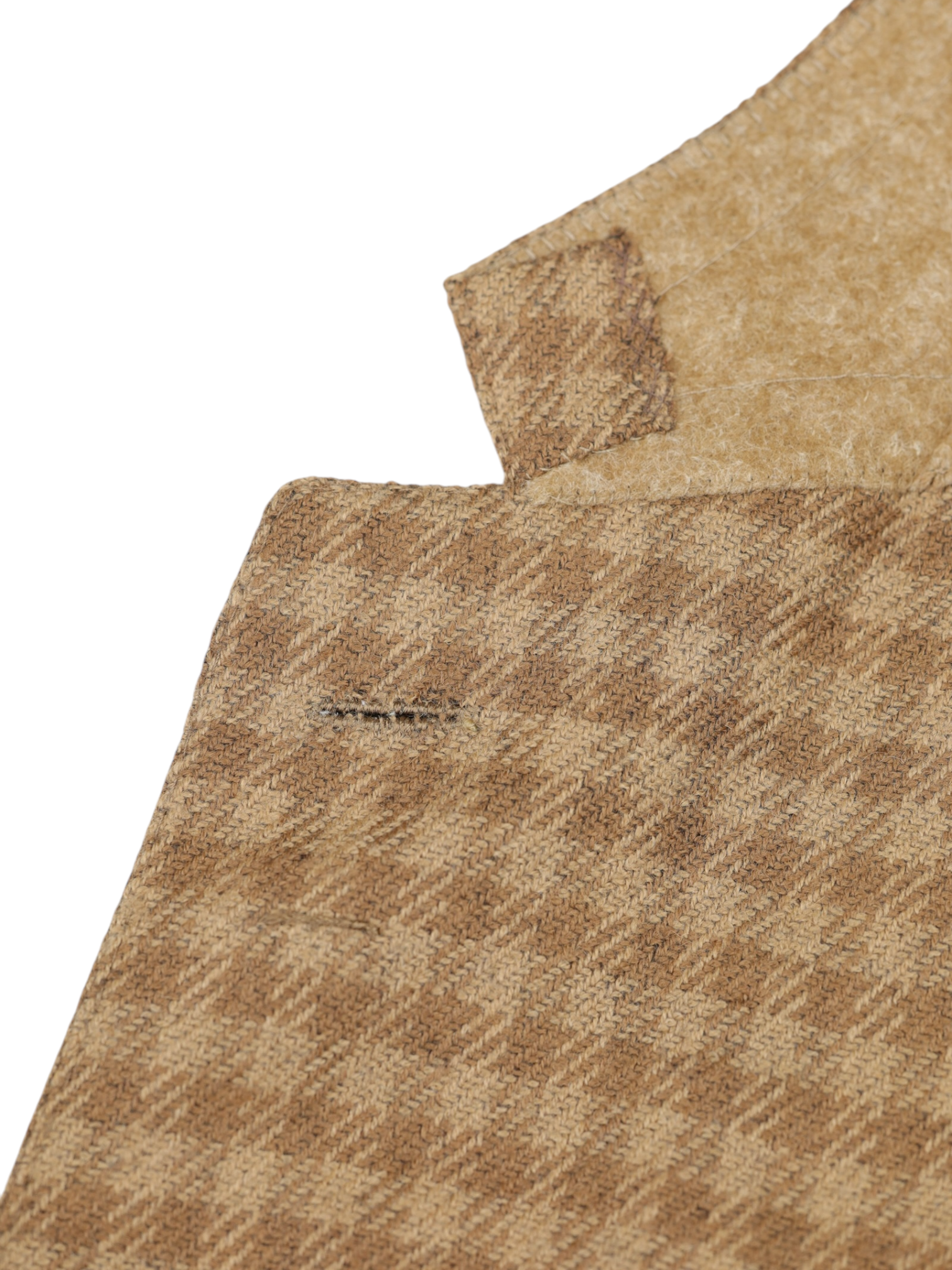 Caruso Light Brown “GobiGold” Camel Hair & Wool Gingham Jacket