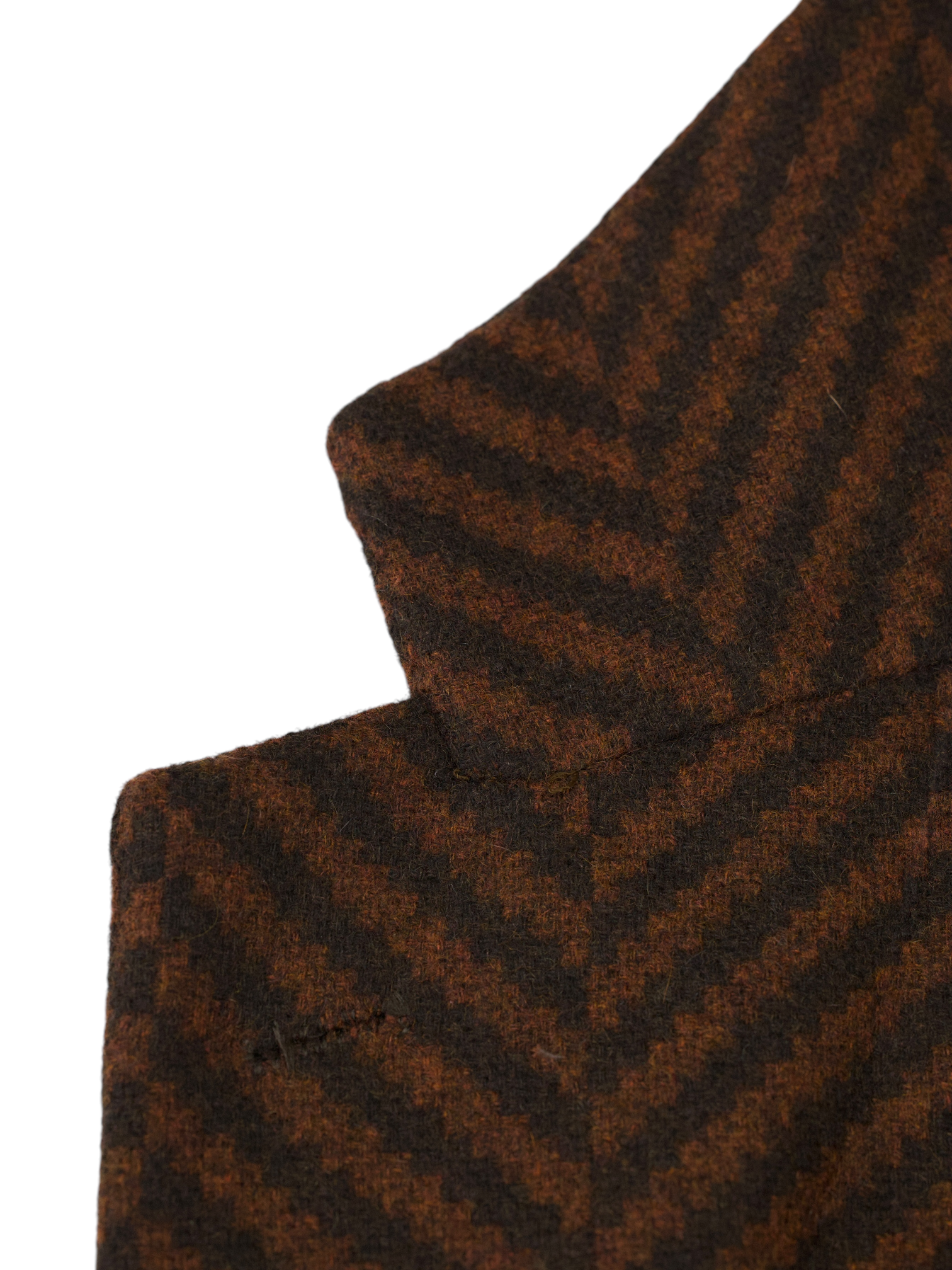 Kiton Castagne Brown Pure Cashmere Zig-Zag Jacket
