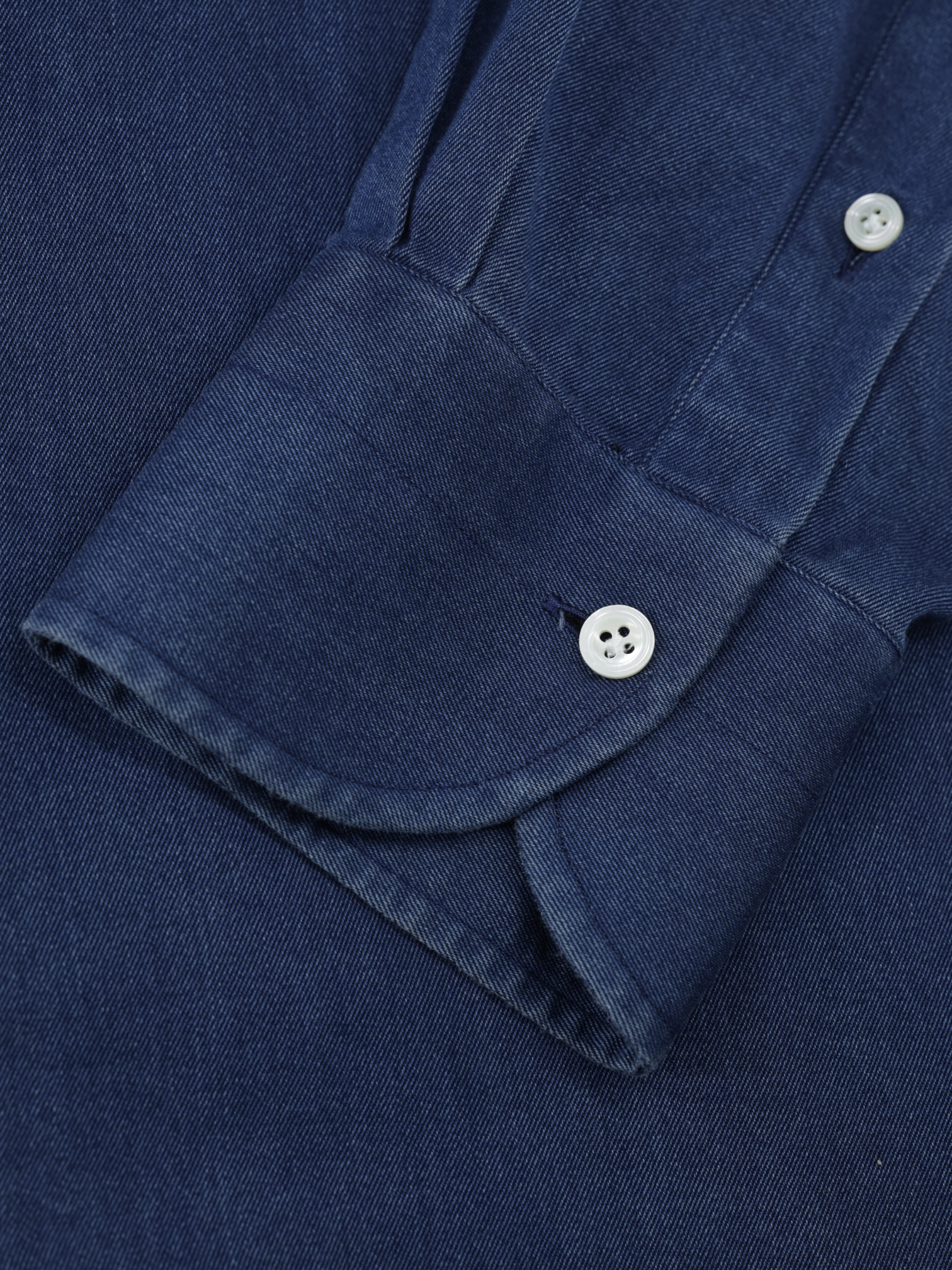 100 Hands Dark Blue Soft Cotton-Denim Twill Shirt